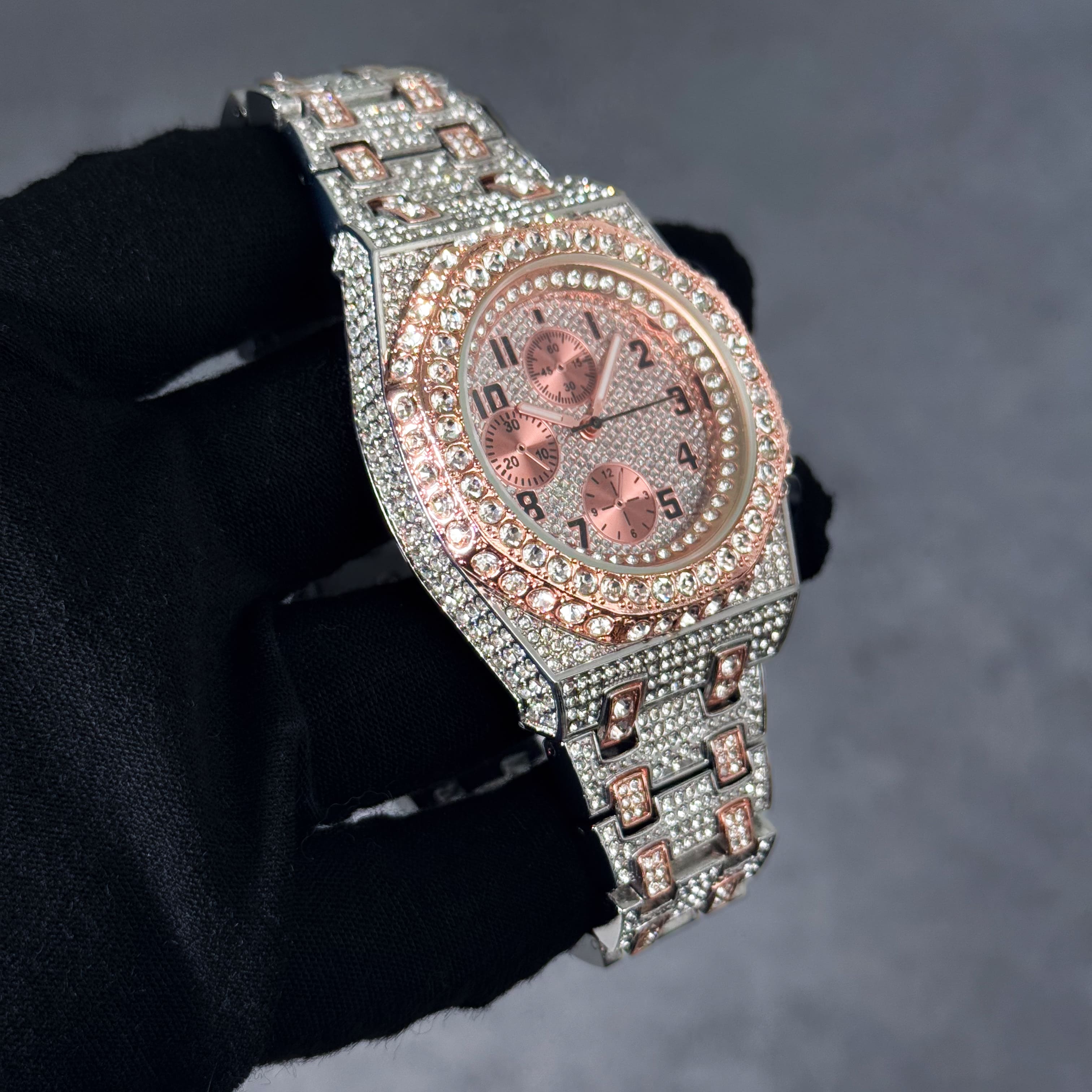 Men's 42mm Fully Iced Out Diamond Watch - Octagon Case, Quartz Movement, Bling-ed Out Crystals
