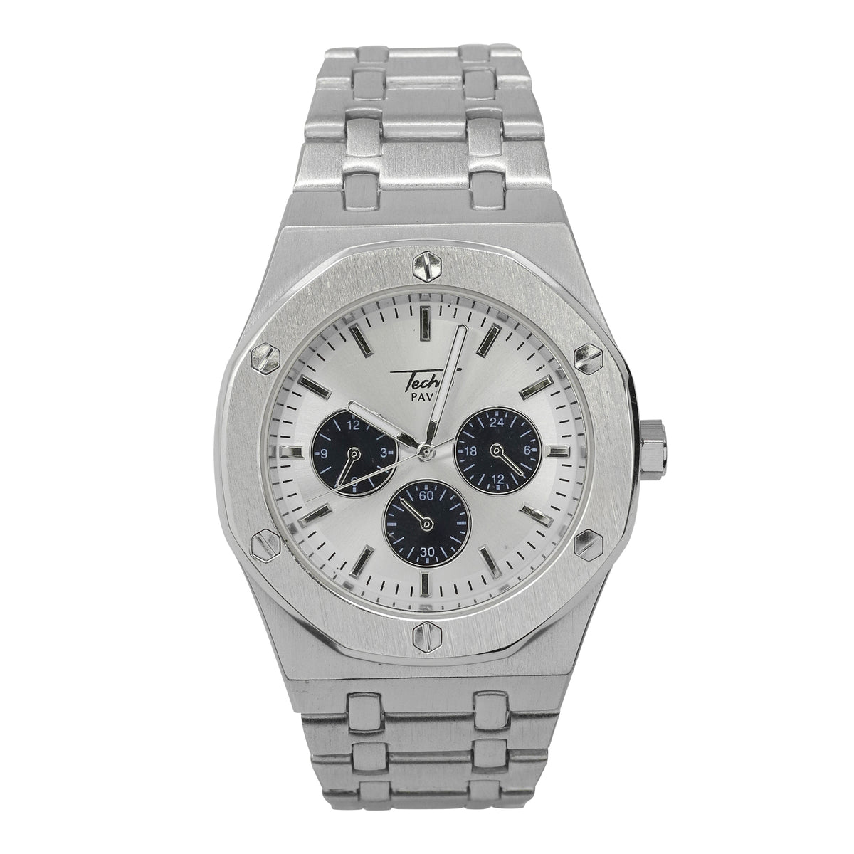 Men’s 42mm Octagon Watch - Metal Band, Quartz Movement