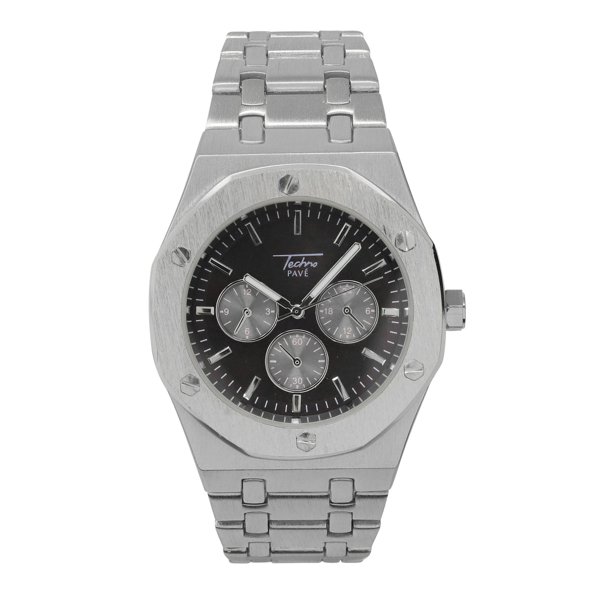 Men’s 42mm Octagon Watch - Metal Band, Quartz Movement