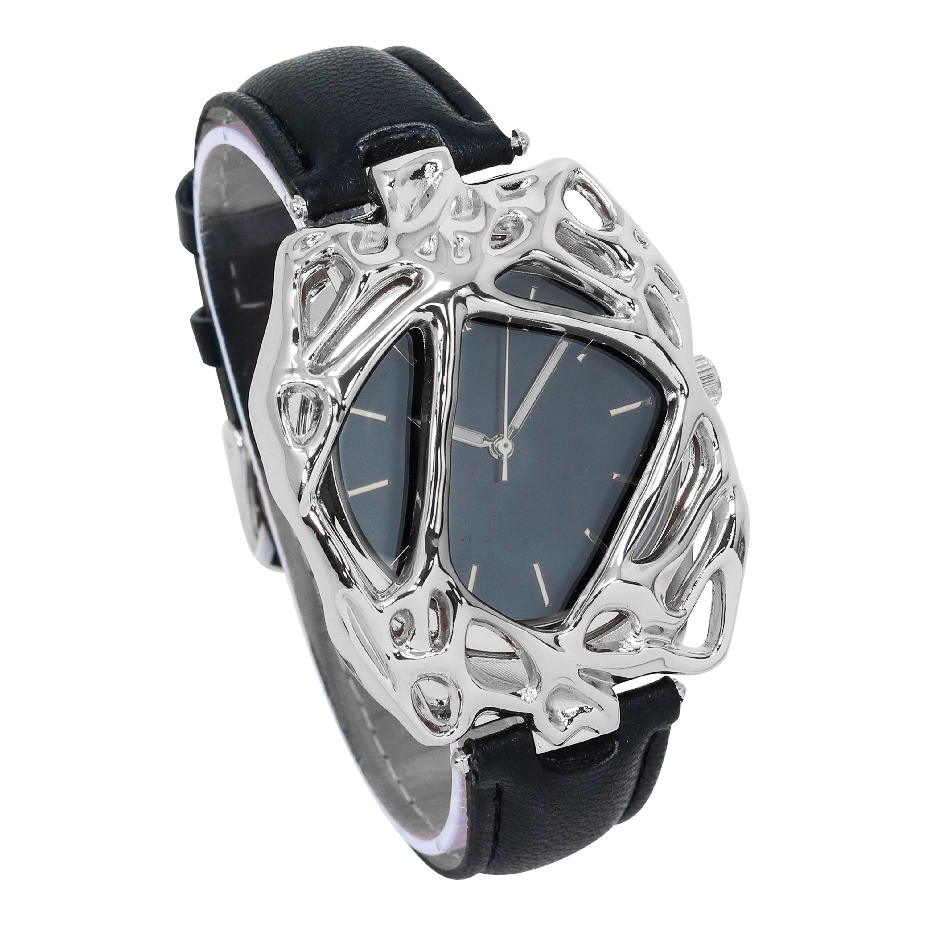 Men’s 40mm Spider Web Watch - Leather Band, Quartz Movement