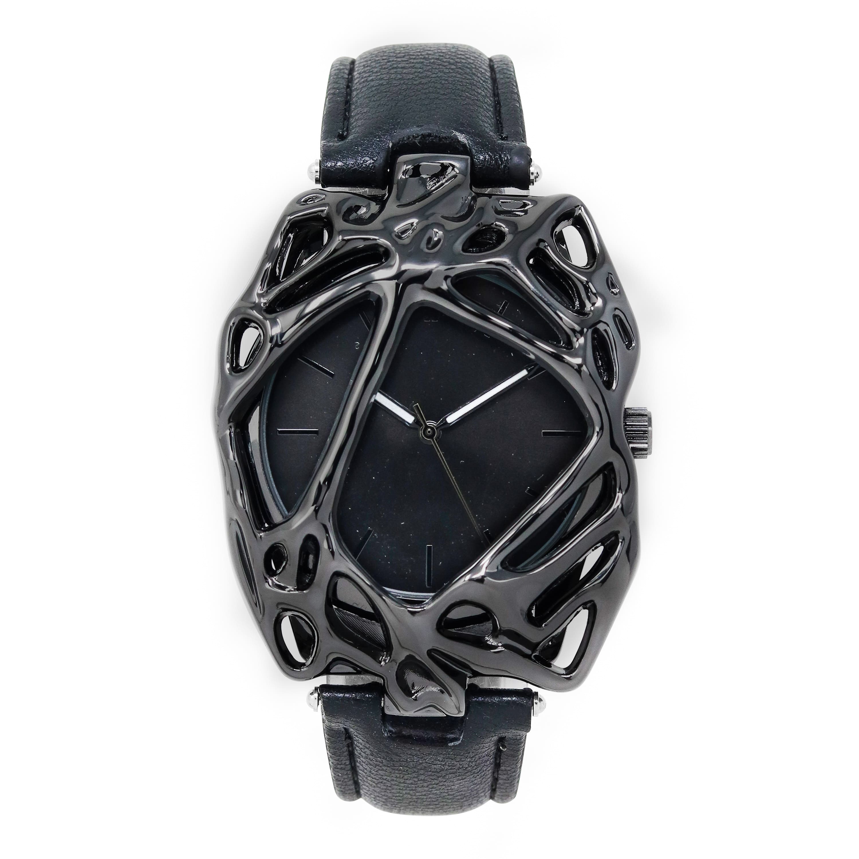 Men’s 40mm Spider Web Watch - Leather Band, Quartz Movement