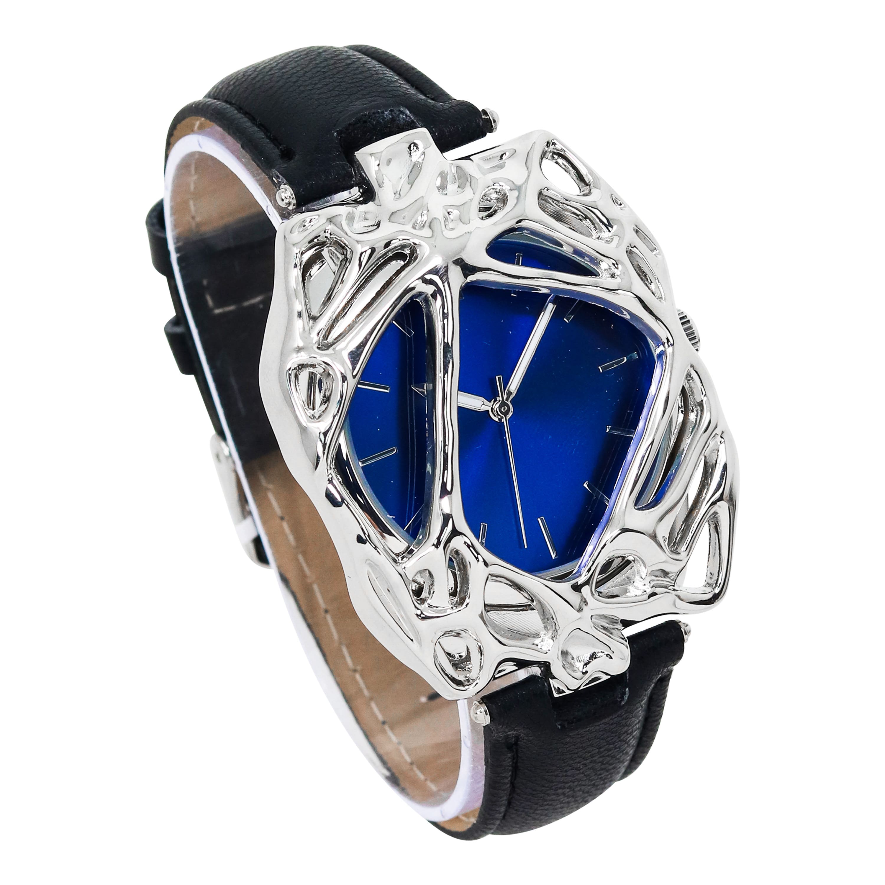Men’s 40mm Spider Web Watch - Leather Band, Quartz Movement