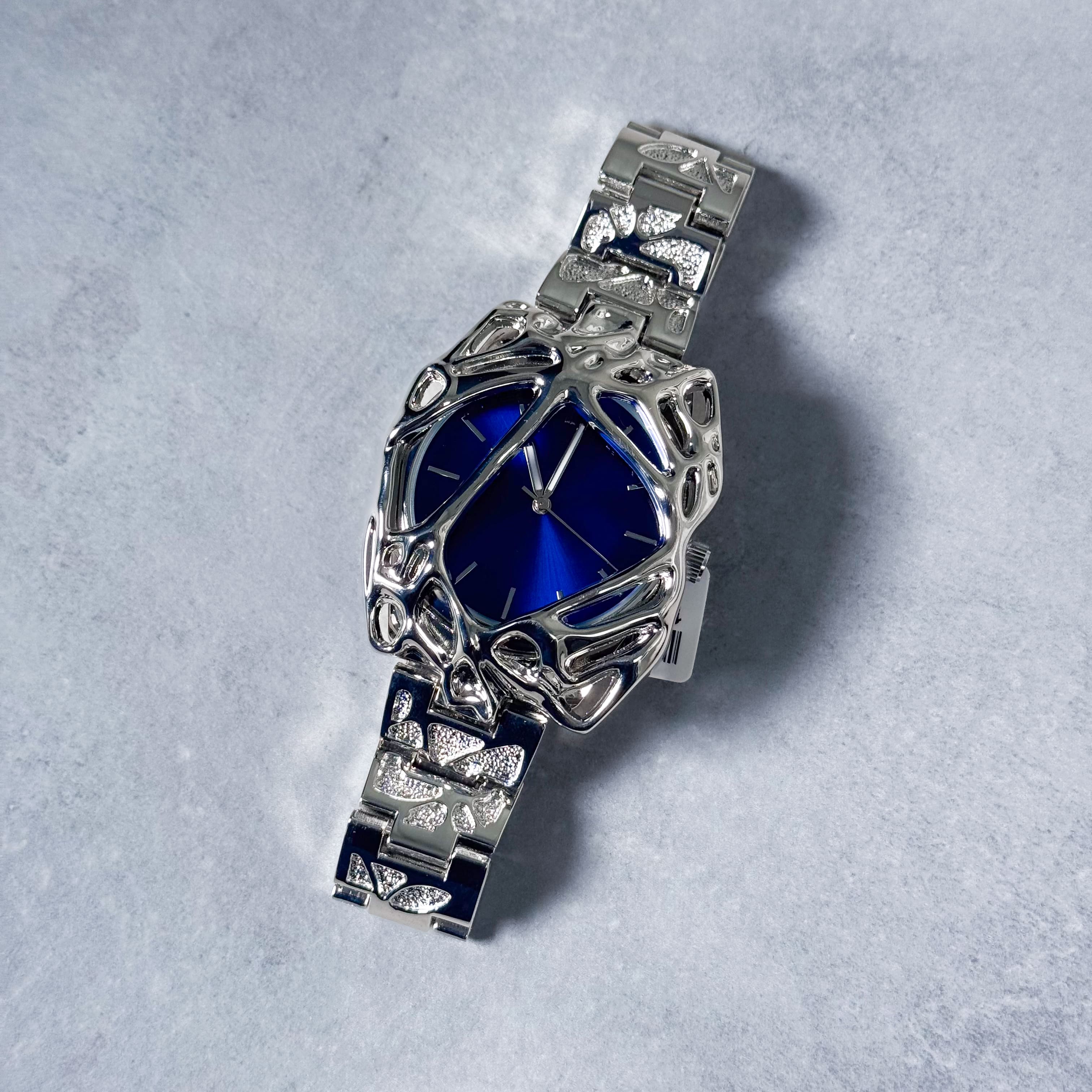Men’s 40mm Spider Web Watch - Metal Band, Quartz Movement