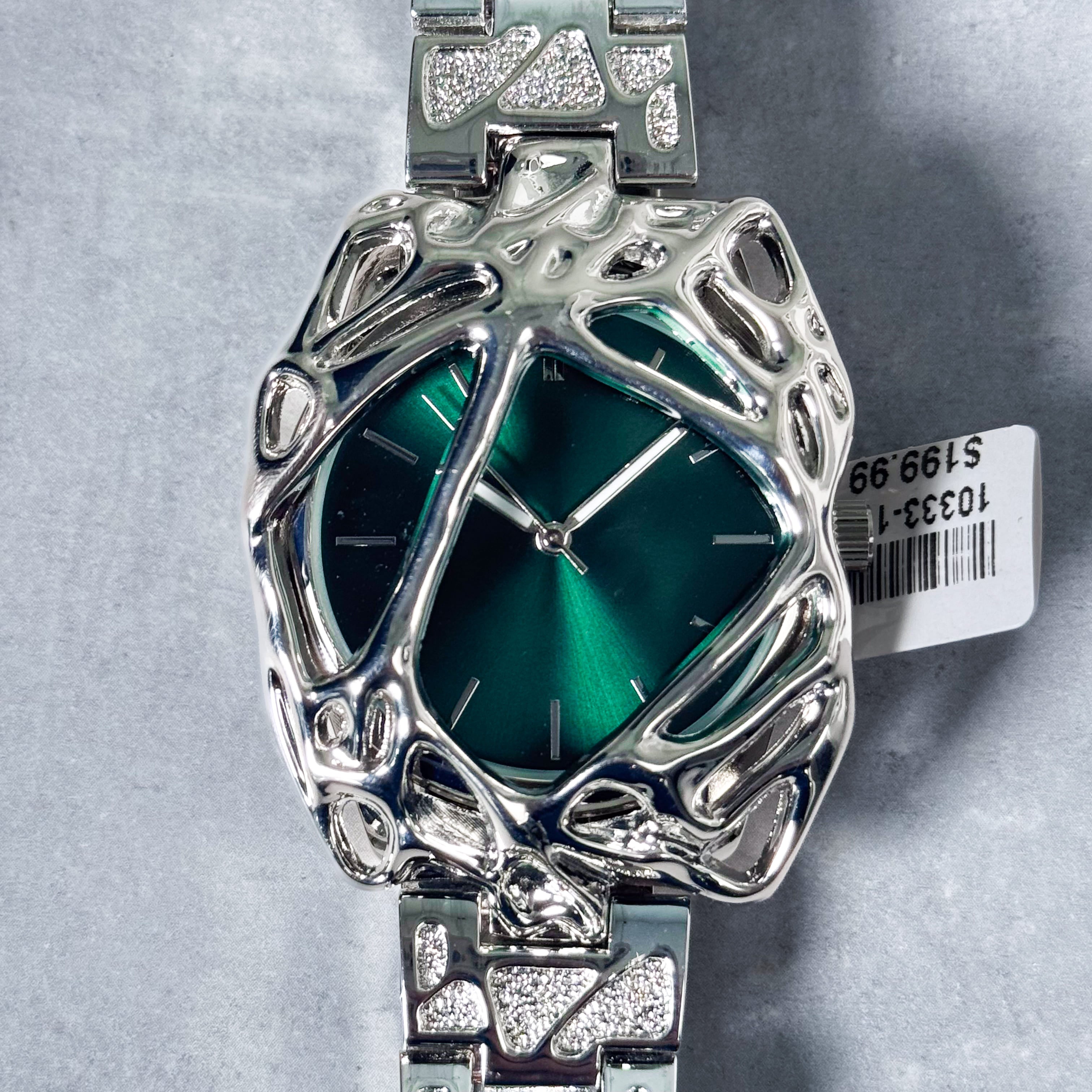 Men’s 40mm Spider Web Watch - Metal Band, Quartz Movement