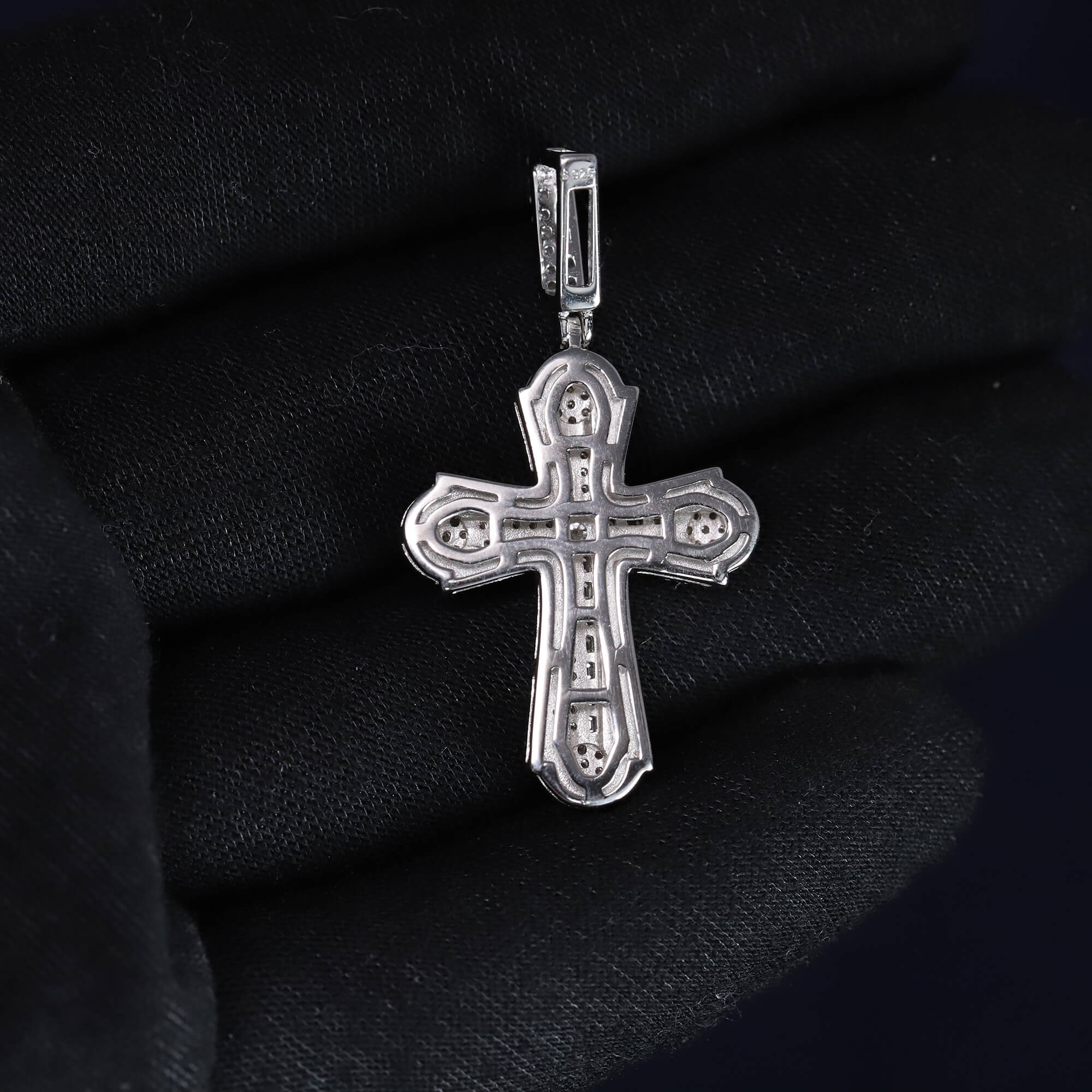 Iced Out 1.39CT Moissanite Cross Pendant in Premium Sterling Silver