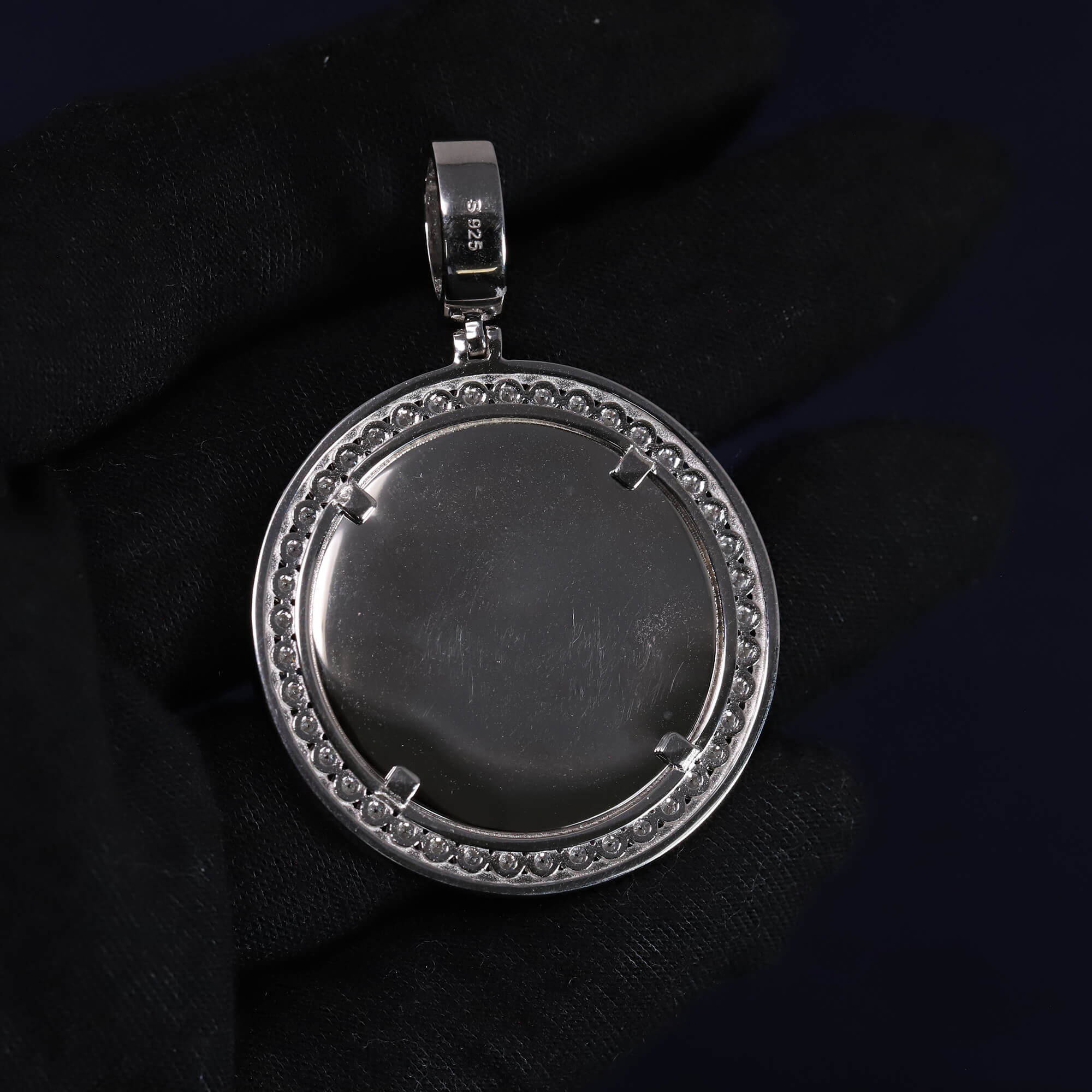 Iced Out 3.9CT Moissanite Photo Pendant in Premium Sterling Silver