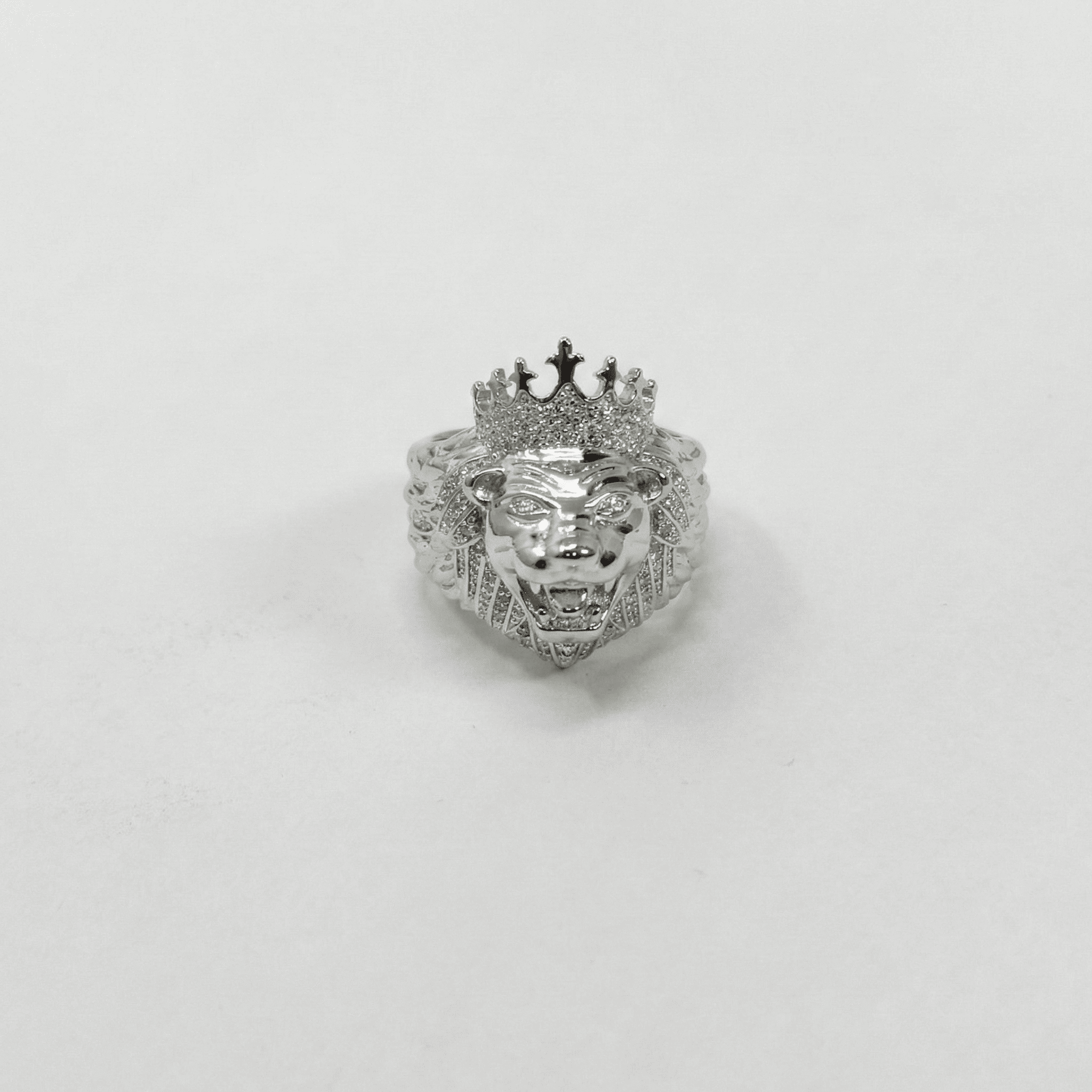 Iced 0.41CT Moissanite Lion Head Crown Ring in Premium Sterling Silver