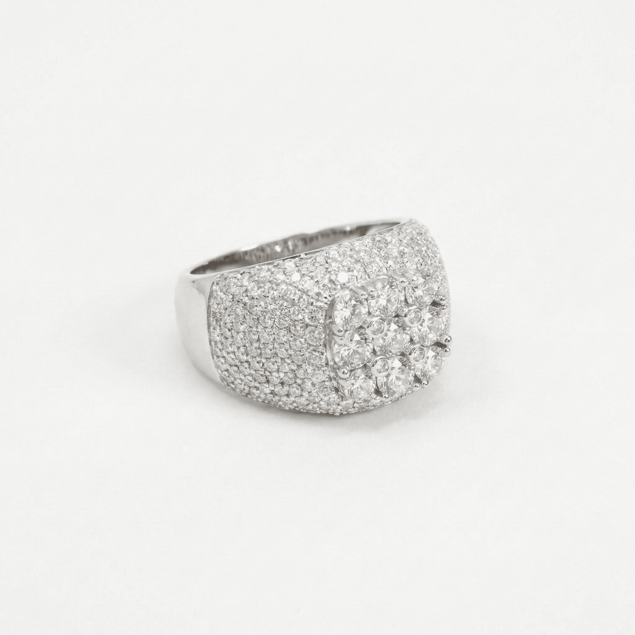 Iced Out 5.24CT Moissanite Cushion Cluster Ring in Premium Sterling Silver