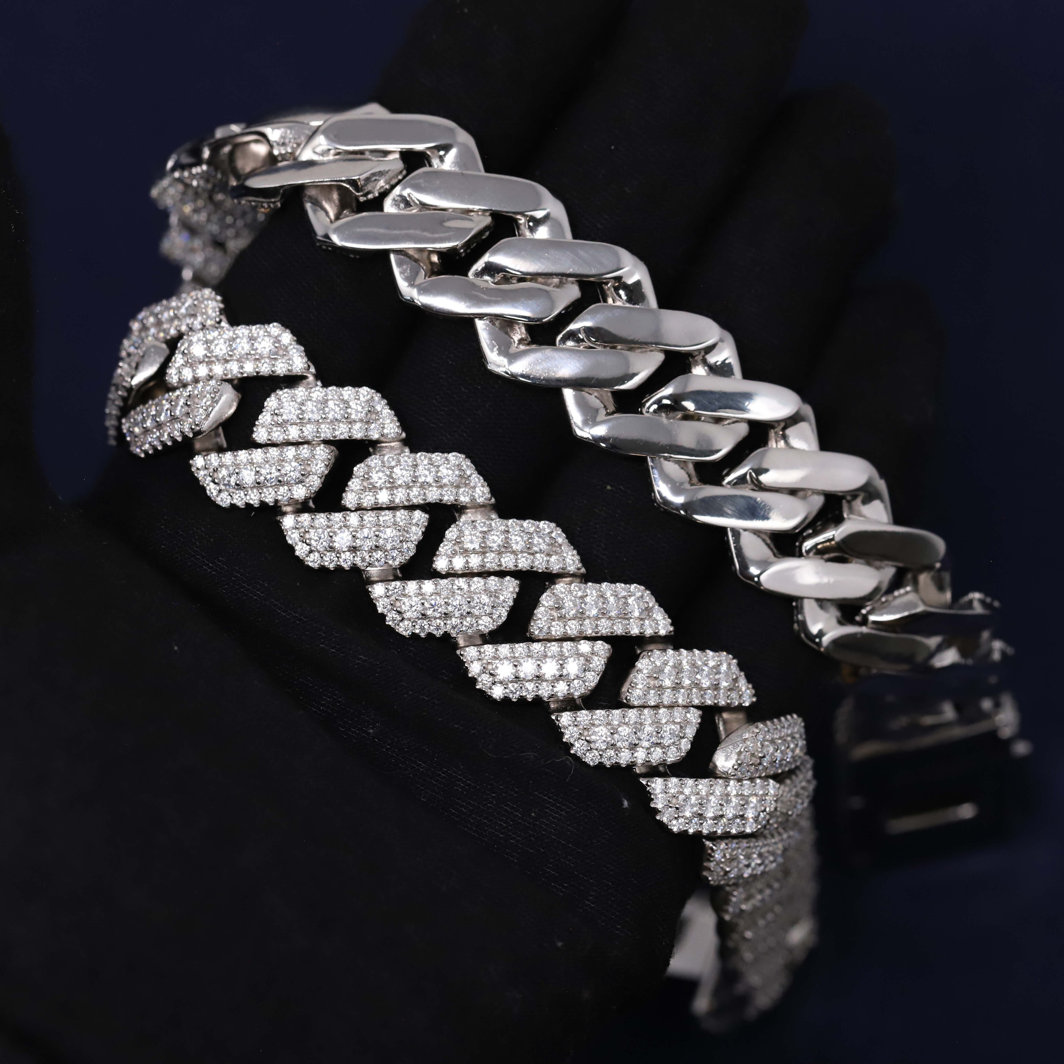 Iced Out Moissanite Cuban Link Chain in Premium Sterling Silver