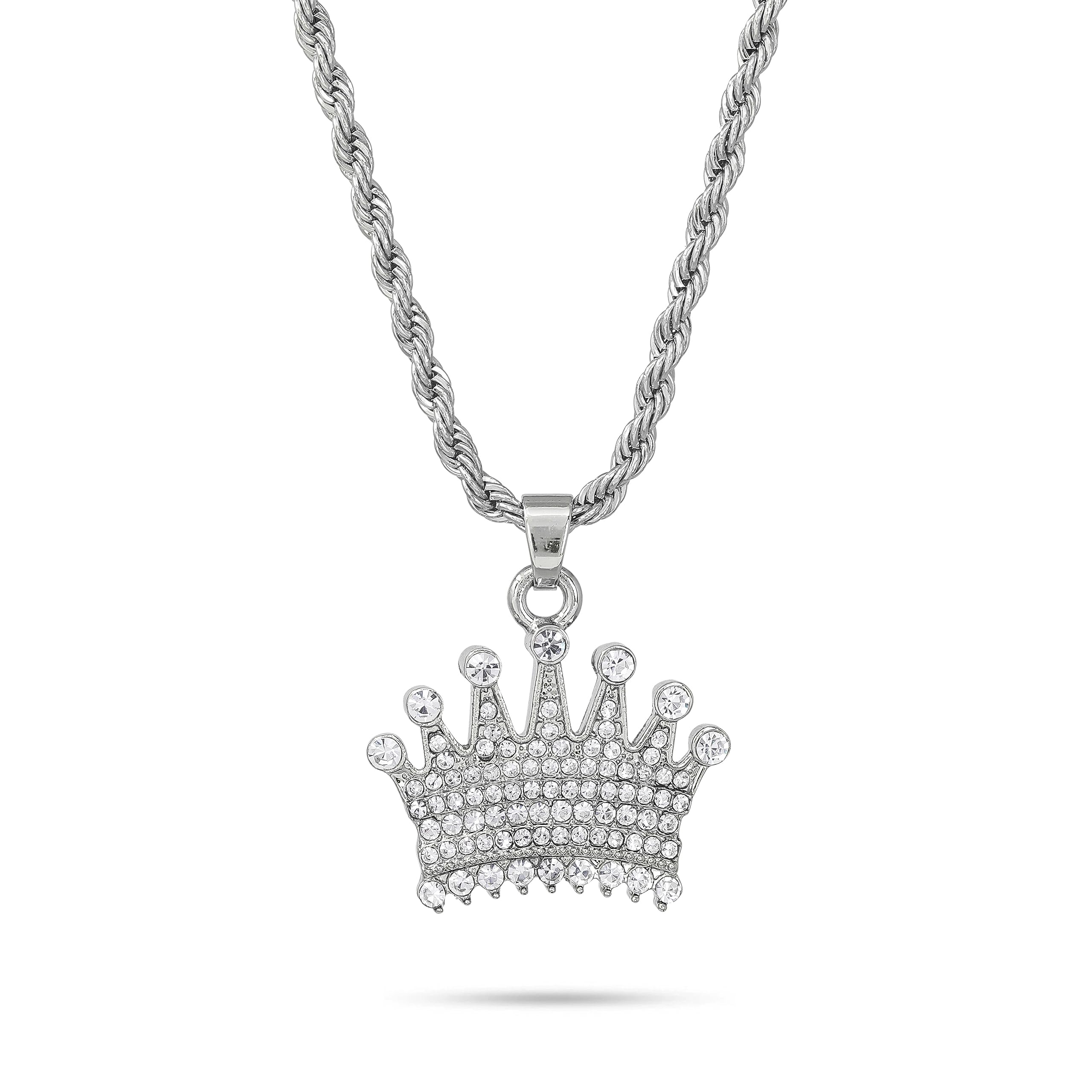 Men's Iced Out Pendant Necklace & Cluster Chain Set
