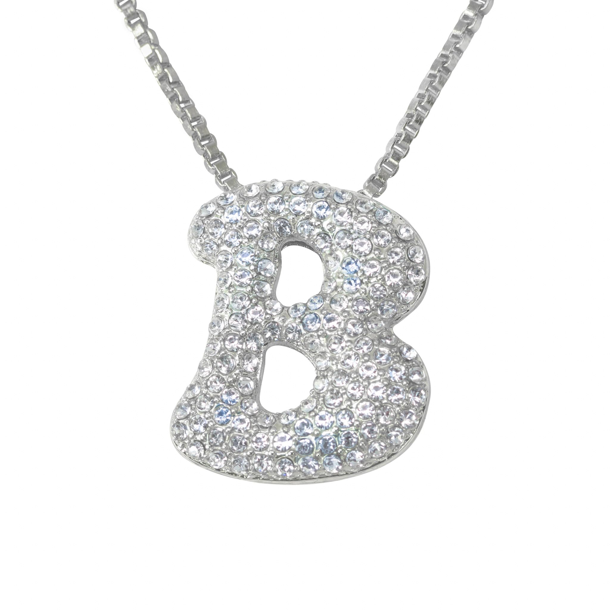 30mm Iced Out Bubble Letter Pendant witth Box Chain
