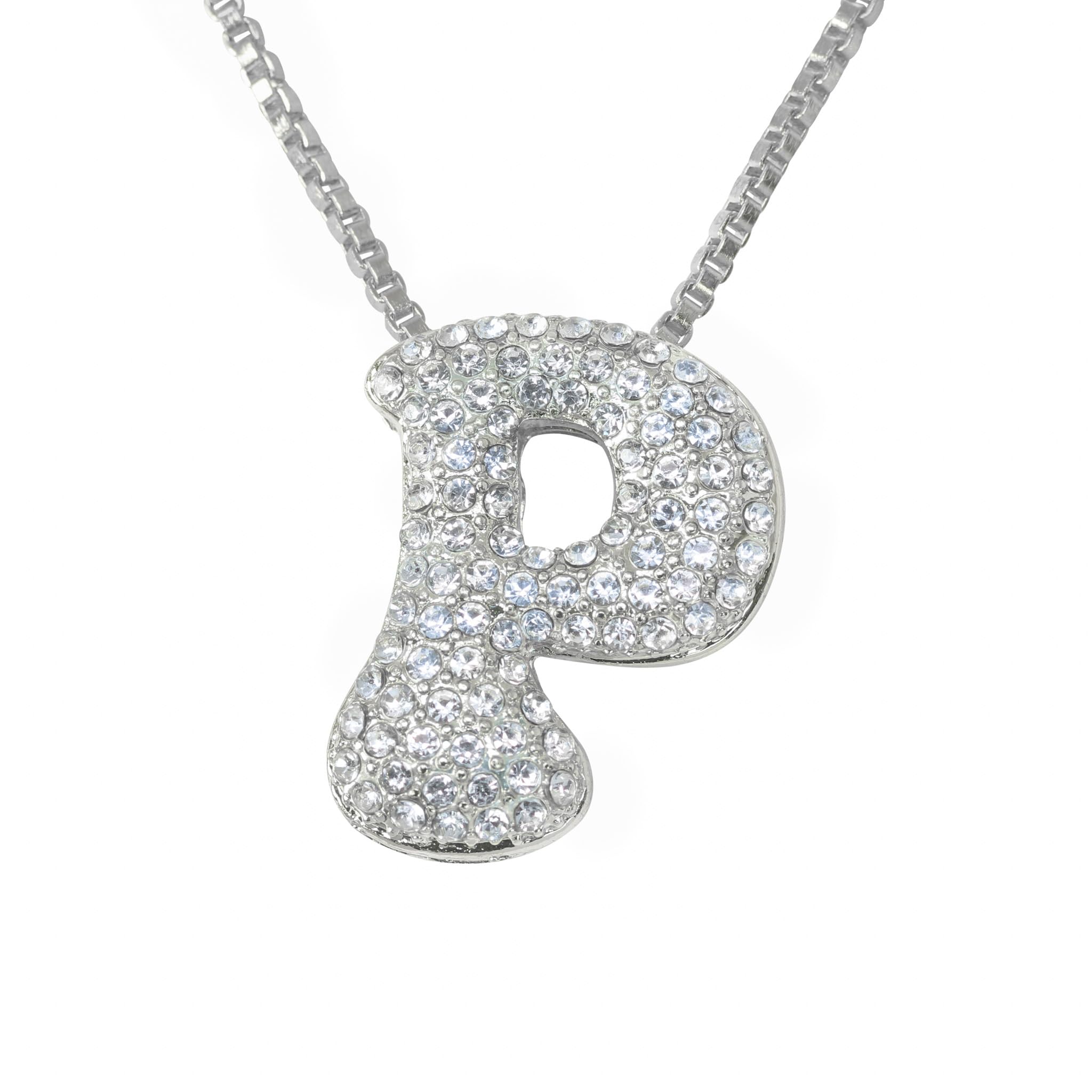 30mm Iced Out Bubble Letter Pendant witth Box Chain