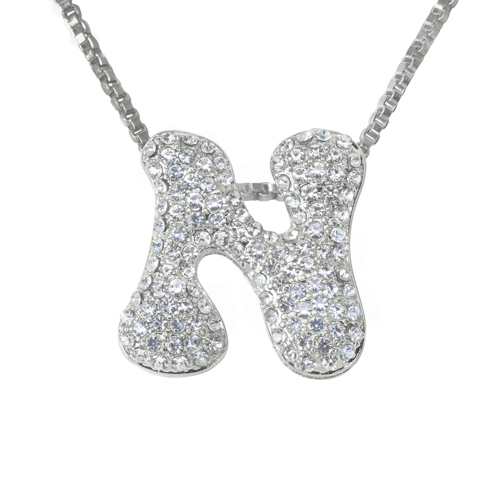 30mm Iced Out Bubble Letter Pendant witth Box Chain