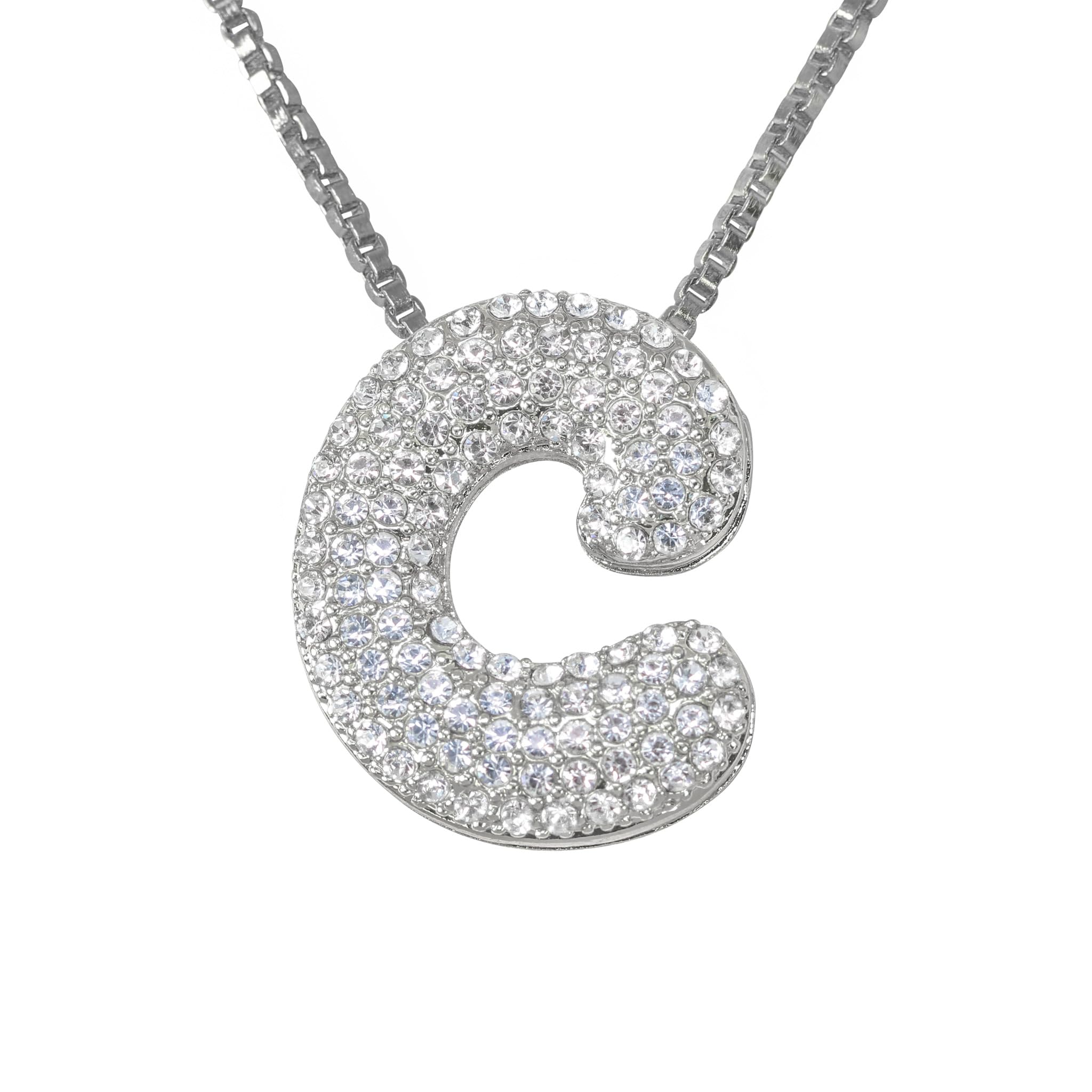 30mm Iced Out Bubble Letter Pendant witth Box Chain