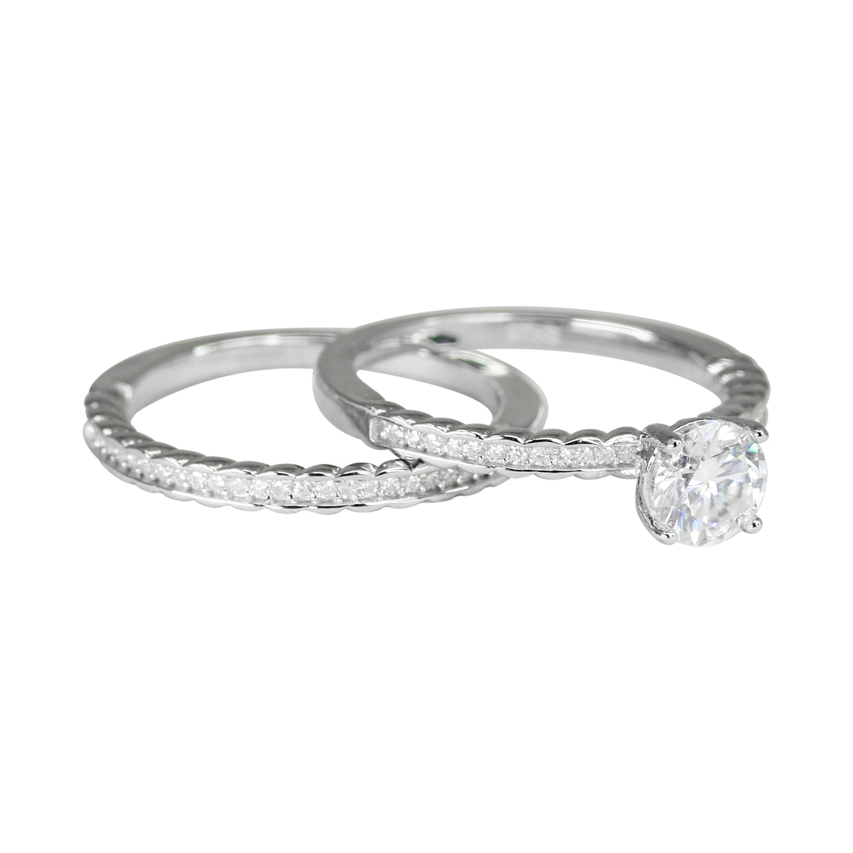 6mm Iced Out 2 Piece, 1.12CT Moissanite Jewelry in Premium Sterling Silver