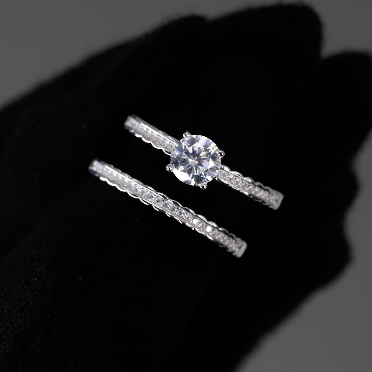 6mm Iced Out 2 Piece, 1.12CT Moissanite Jewelry in Premium Sterling Silver