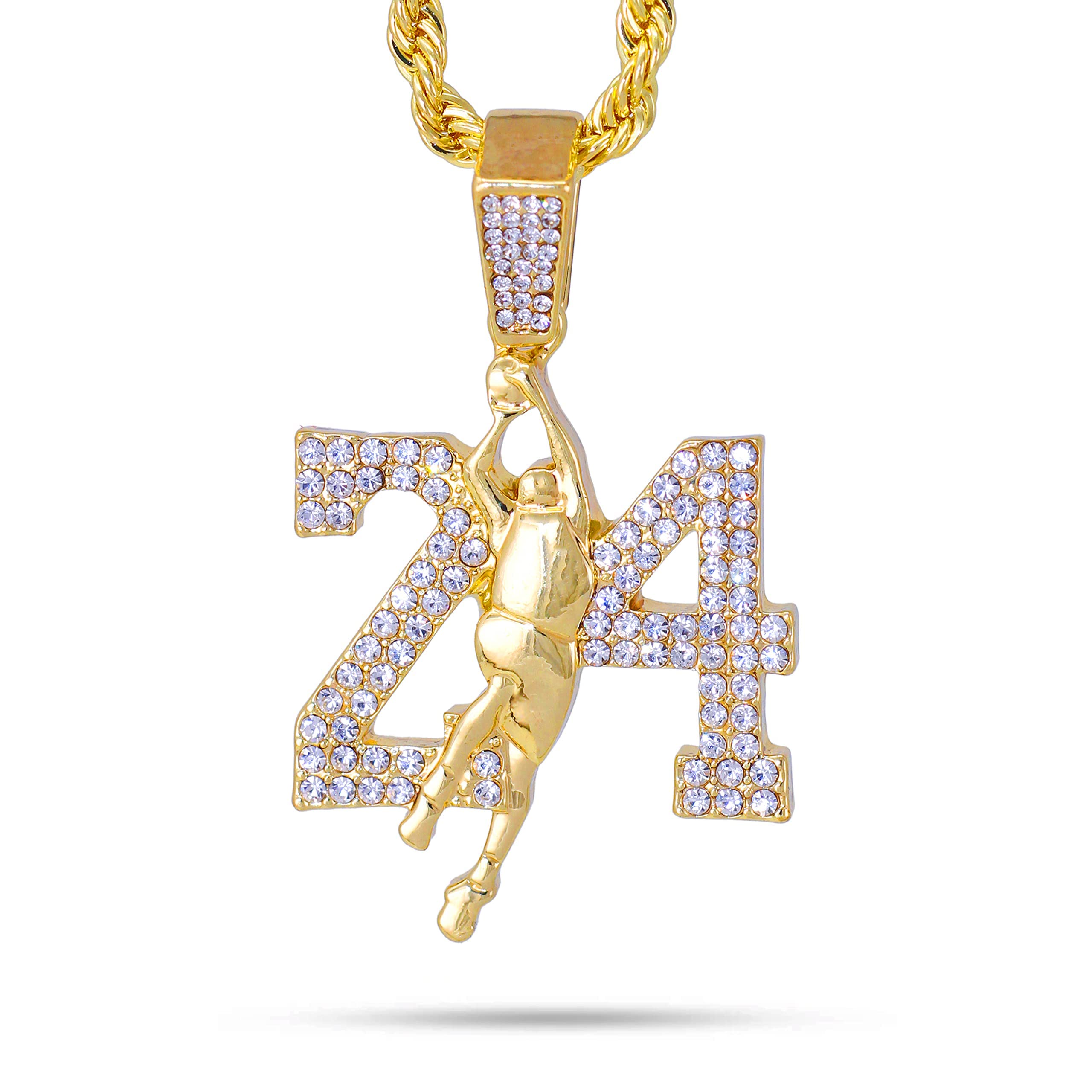 Men's Iced Out Hip Hop Pendant Necklace - 2 Piece Set