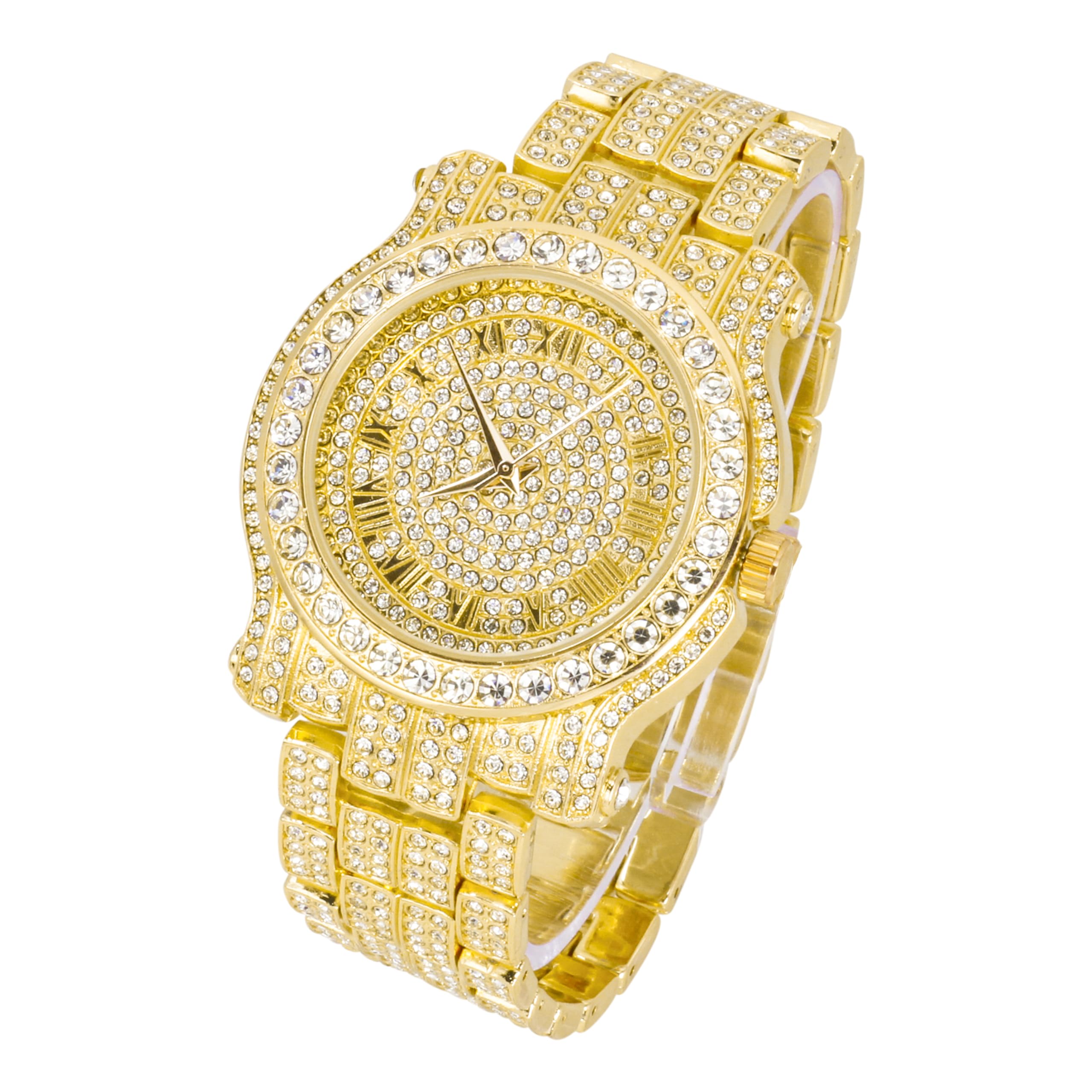 Iced Out His & Her Couple Watch Set