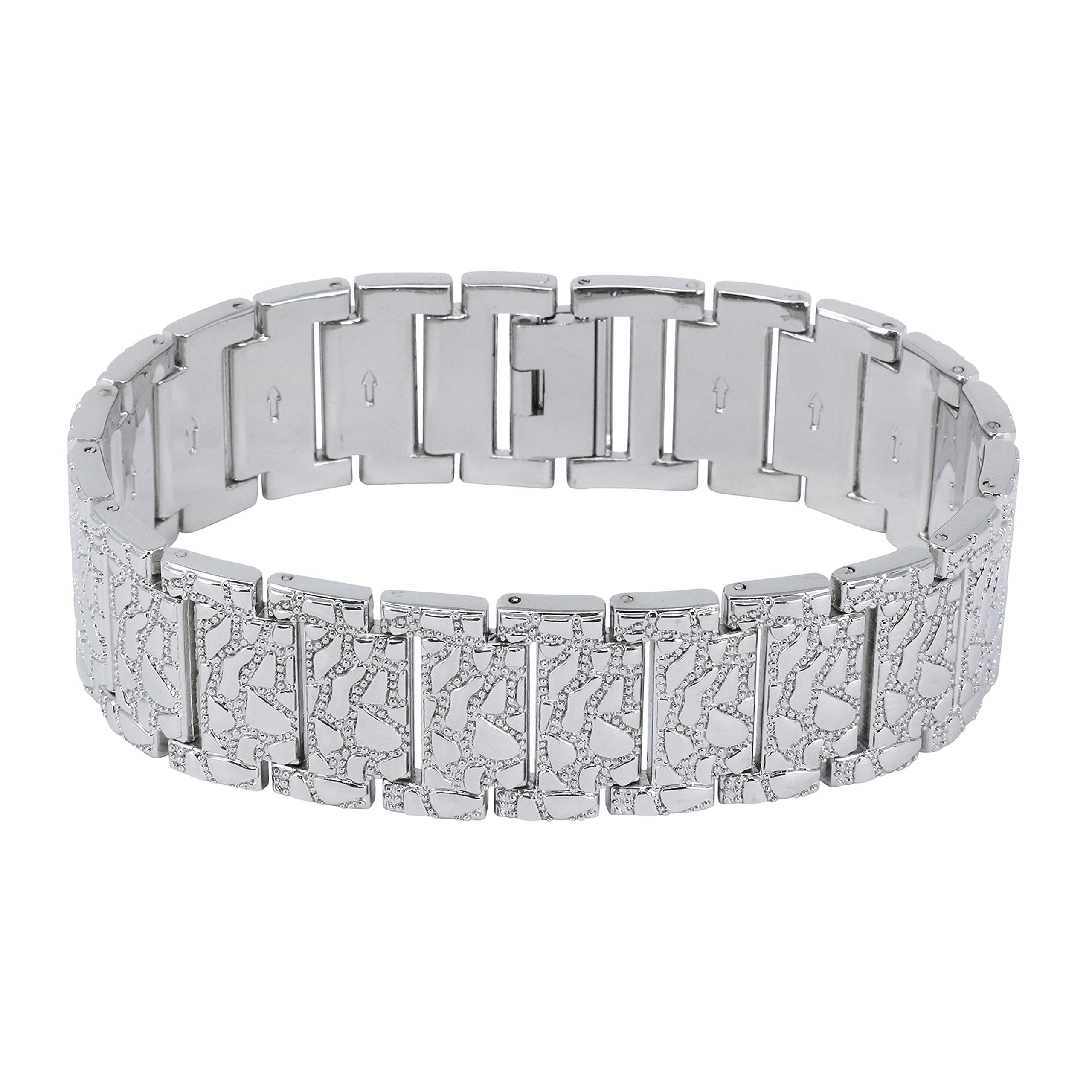 Men's 45mm Diamond Accent Nugget Watch & Bracelet Set