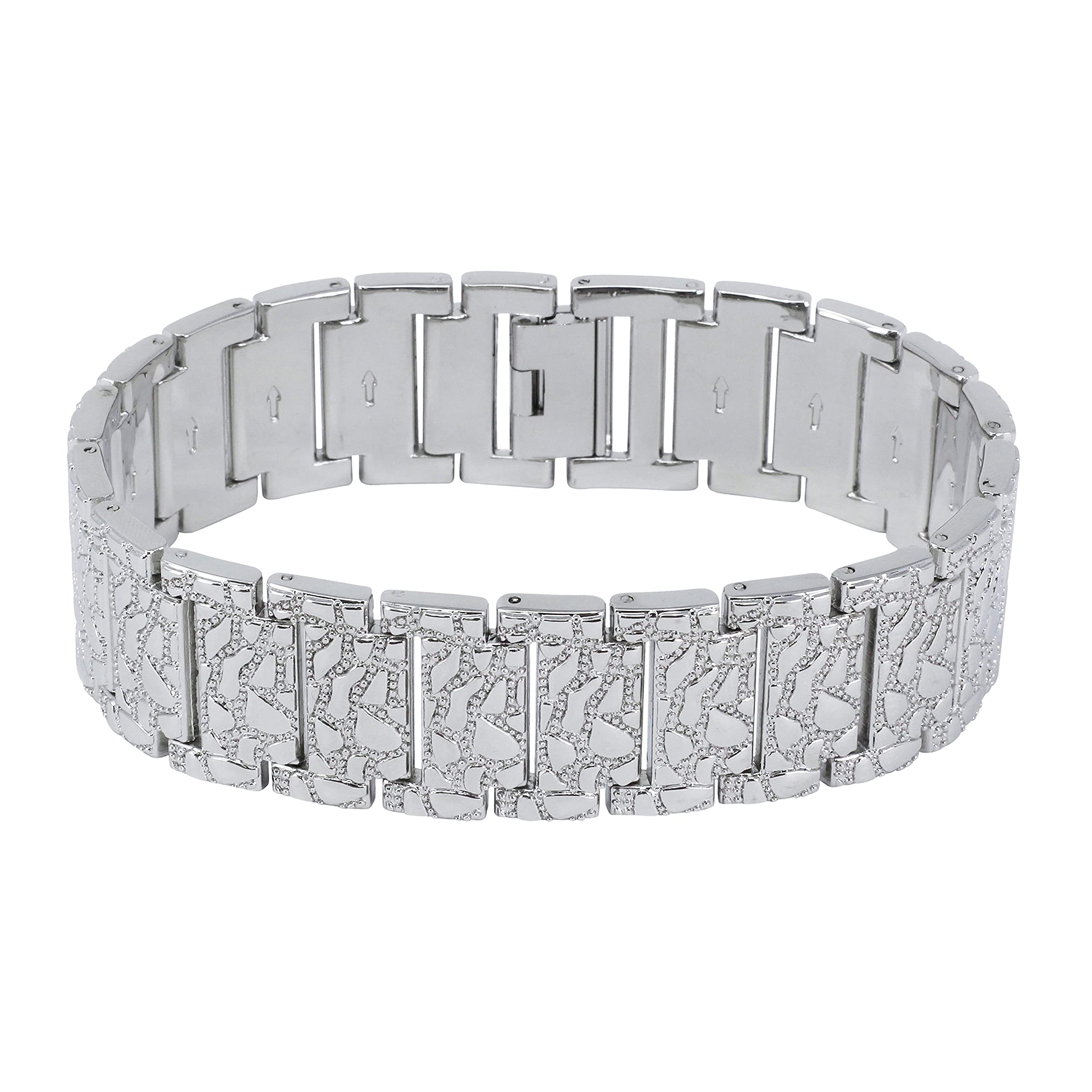 Men's 45mm Diamond Accent Nugget Watch & Bracelet Set