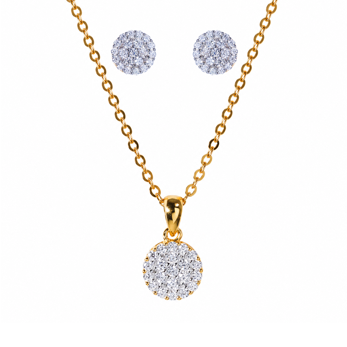 7.3mm Moissanite Earrings with Matching 45cm Chain in Premium Sterling Silver