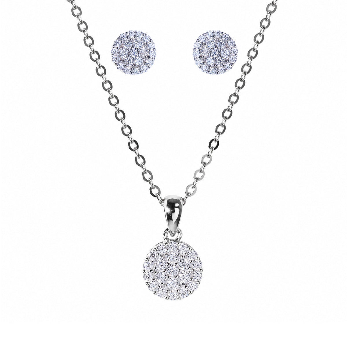 7.3mm Moissanite Earrings with Matching 45cm Chain in Premium Sterling Silver