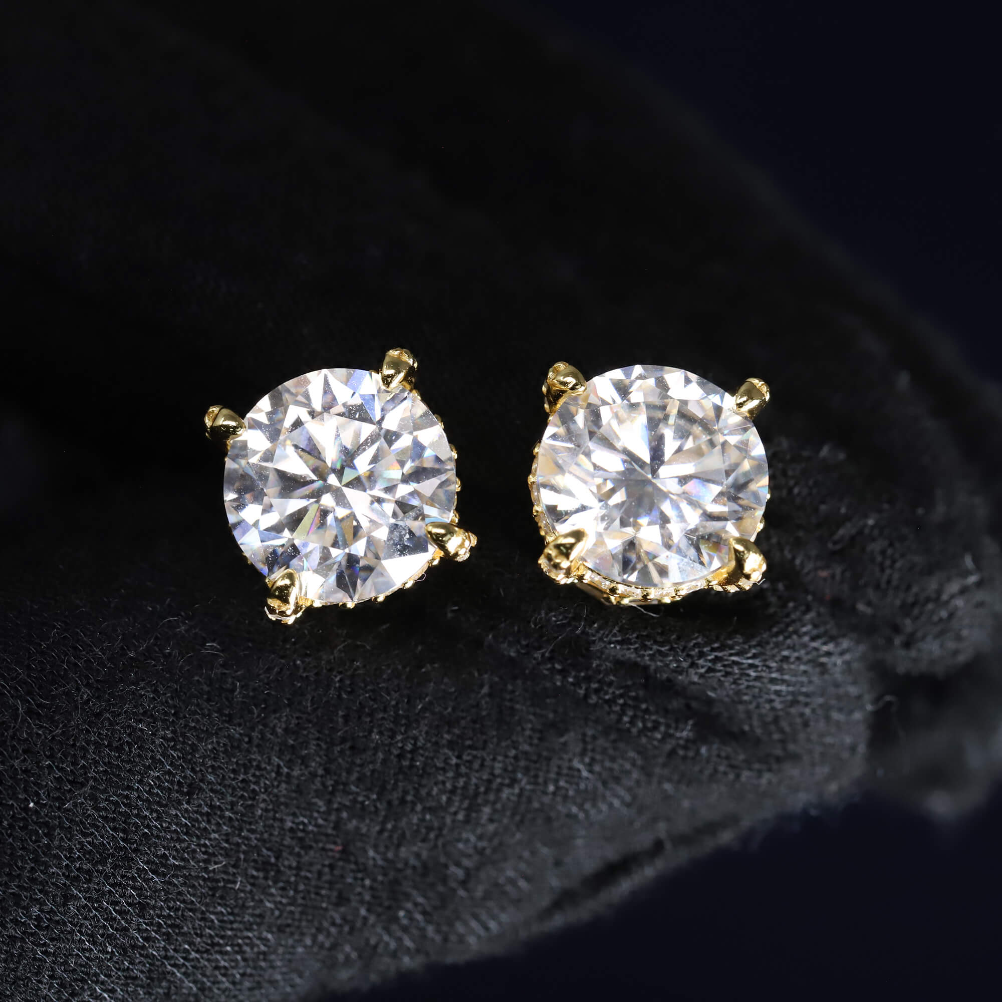 10mm Moissanite Round Earrings in Premium Sterling Silver