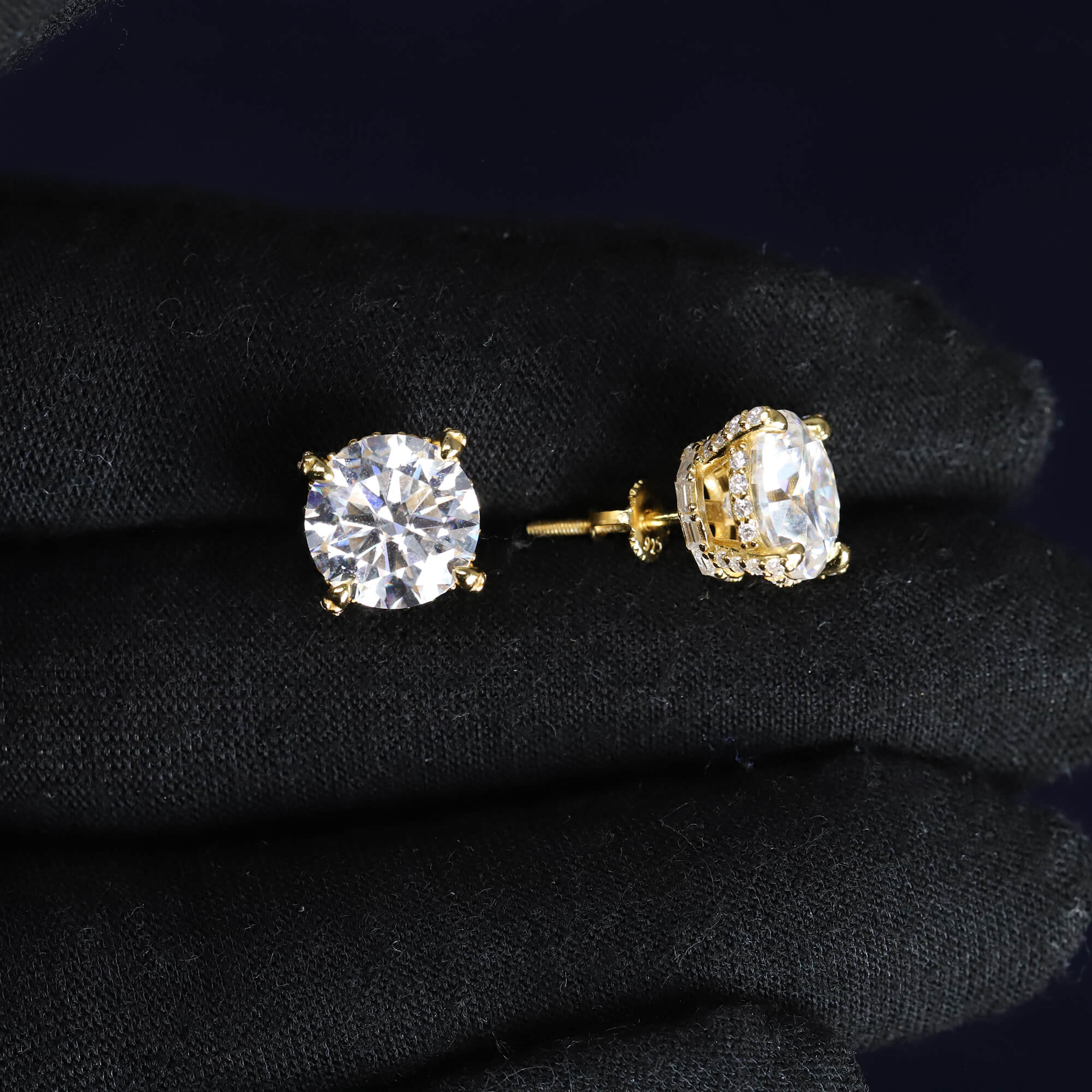 10mm Moissanite Round Earrings in Premium Sterling Silver