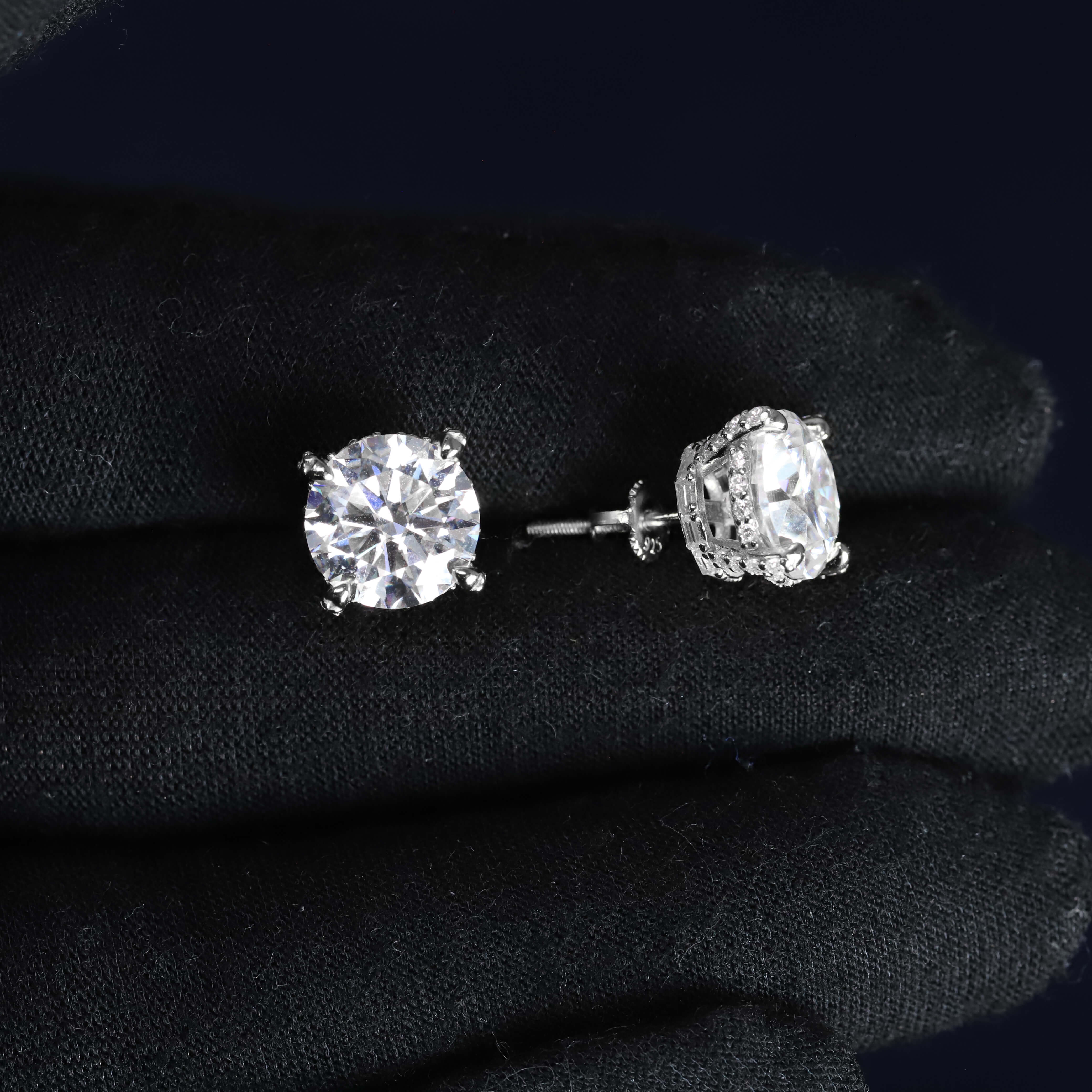 10mm Moissanite Round Earrings in Premium Sterling Silver
