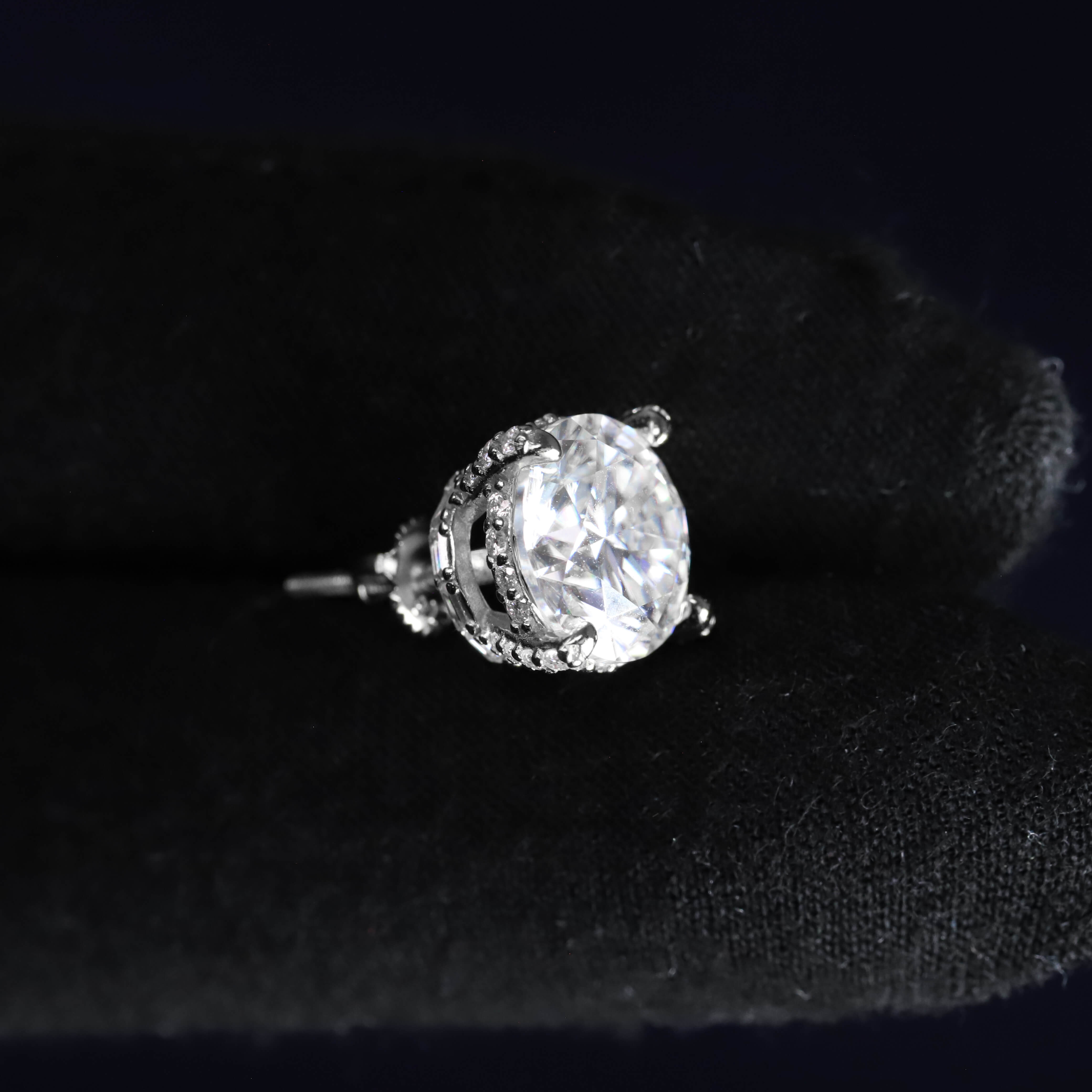 10mm Moissanite Round Earrings in Premium Sterling Silver