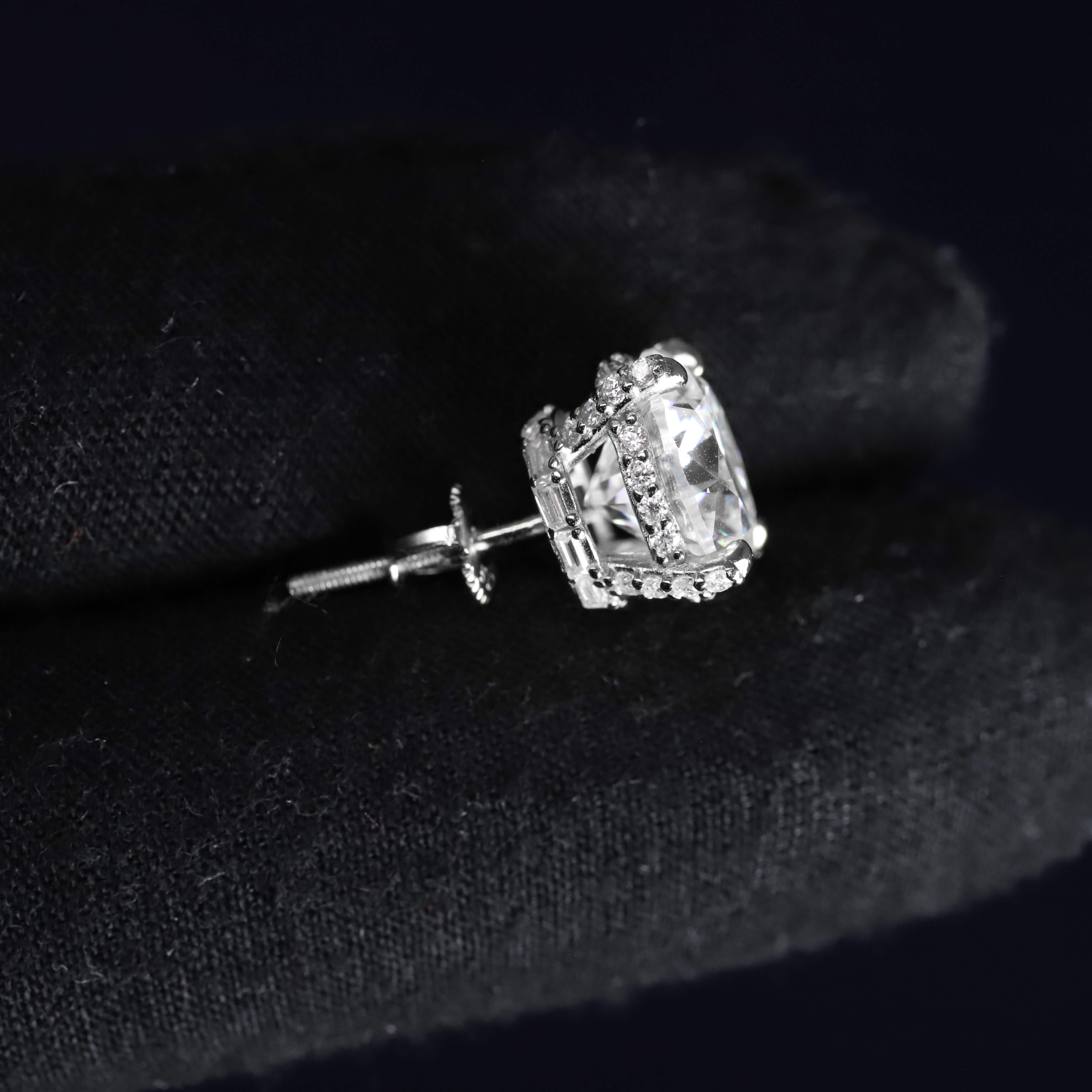 10mm Moissanite Round Earrings in Premium Sterling Silver