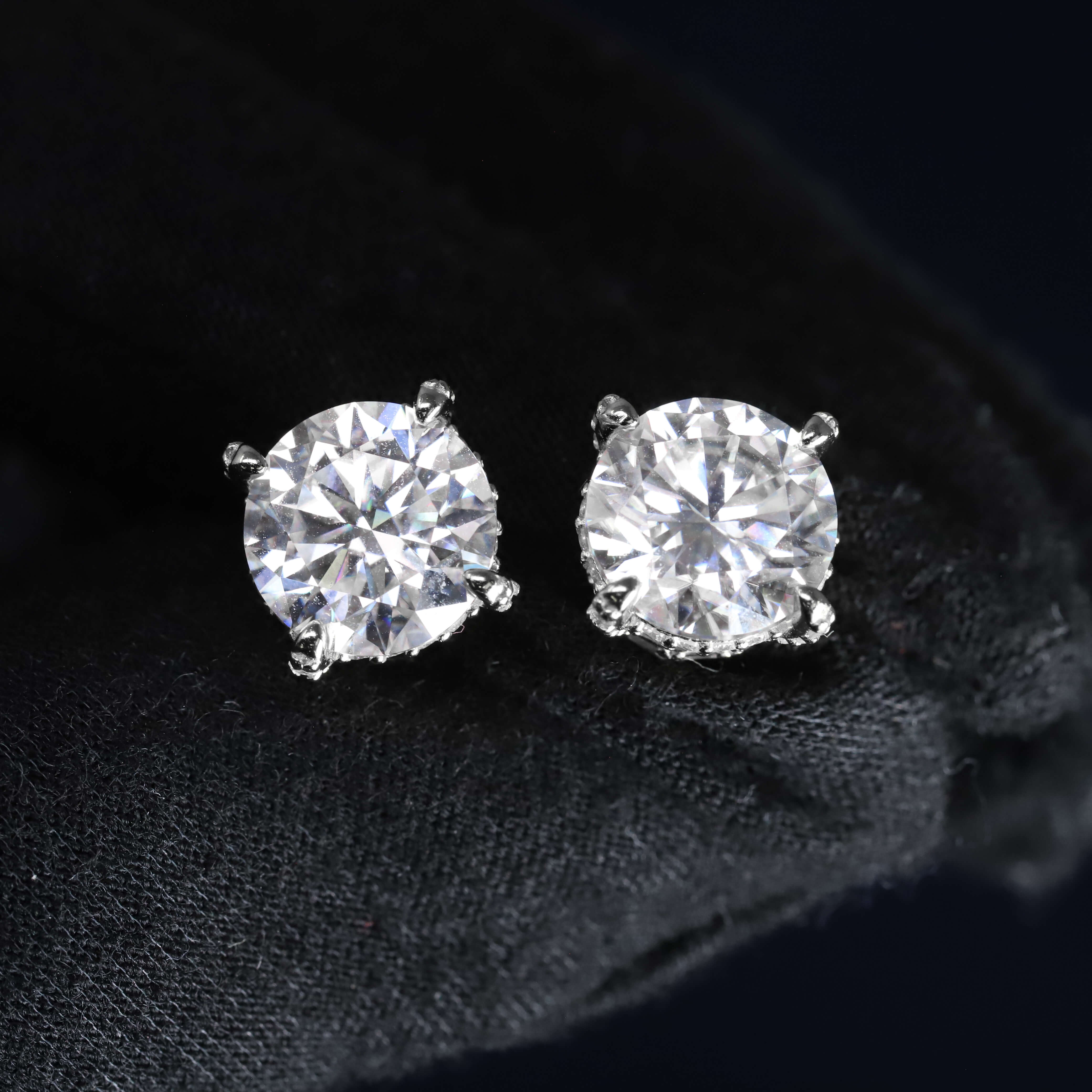 10mm Moissanite Round Earrings in Premium Sterling Silver