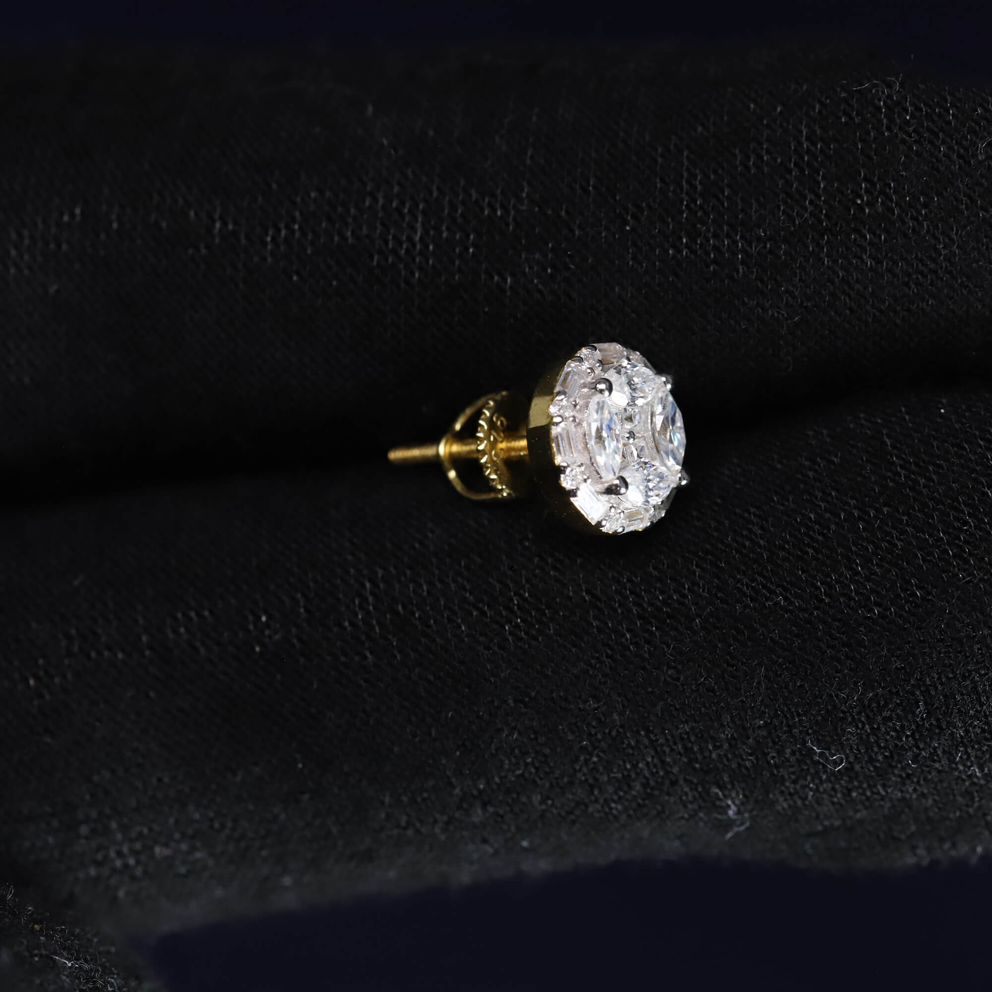 8mm Moissanite Cluster Earrings in Premium Sterling Silver