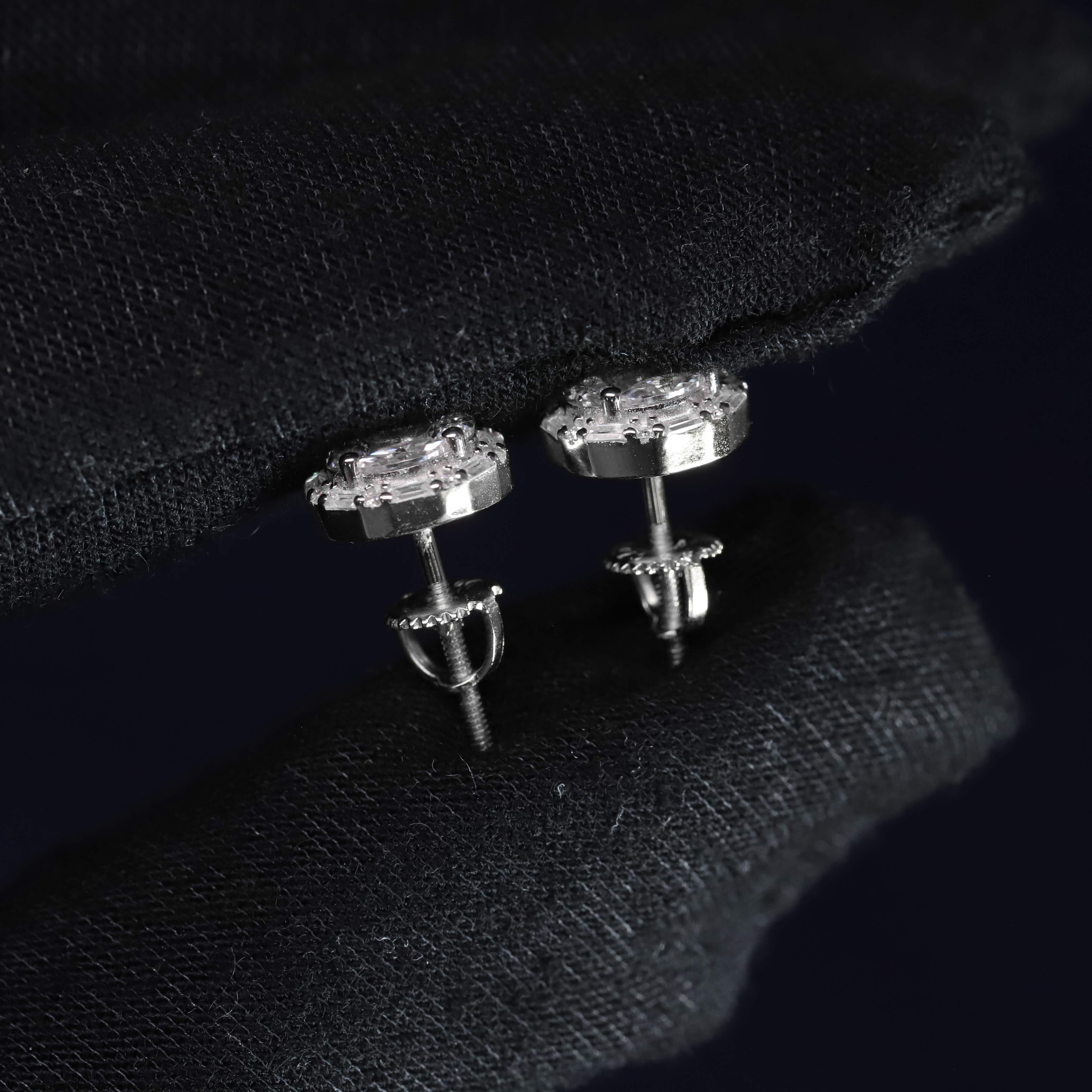 8mm Moissanite Cluster Earrings in Premium Sterling Silver