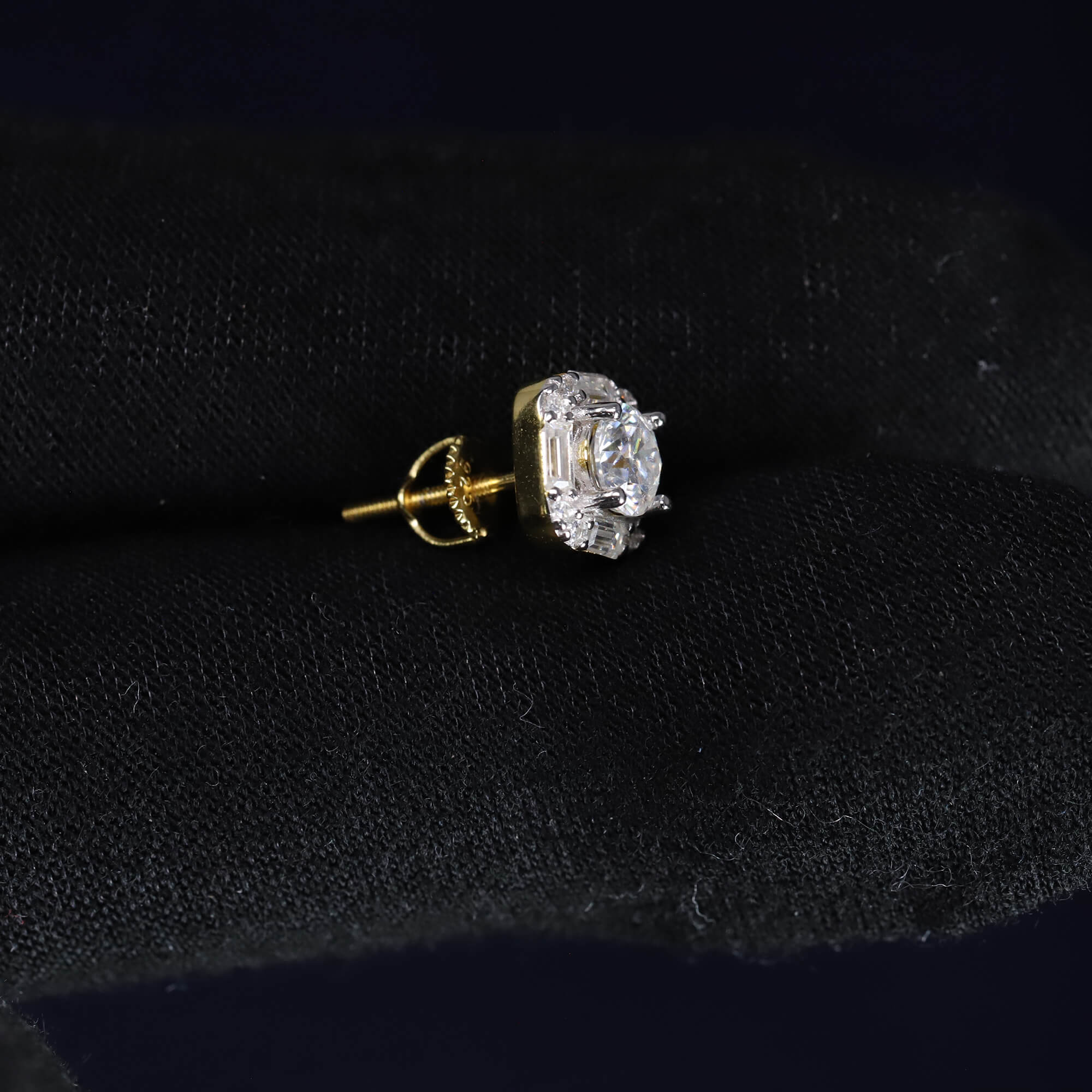 8mm Moissanite Cushion-Halo Earrings in Premium Sterling Silver