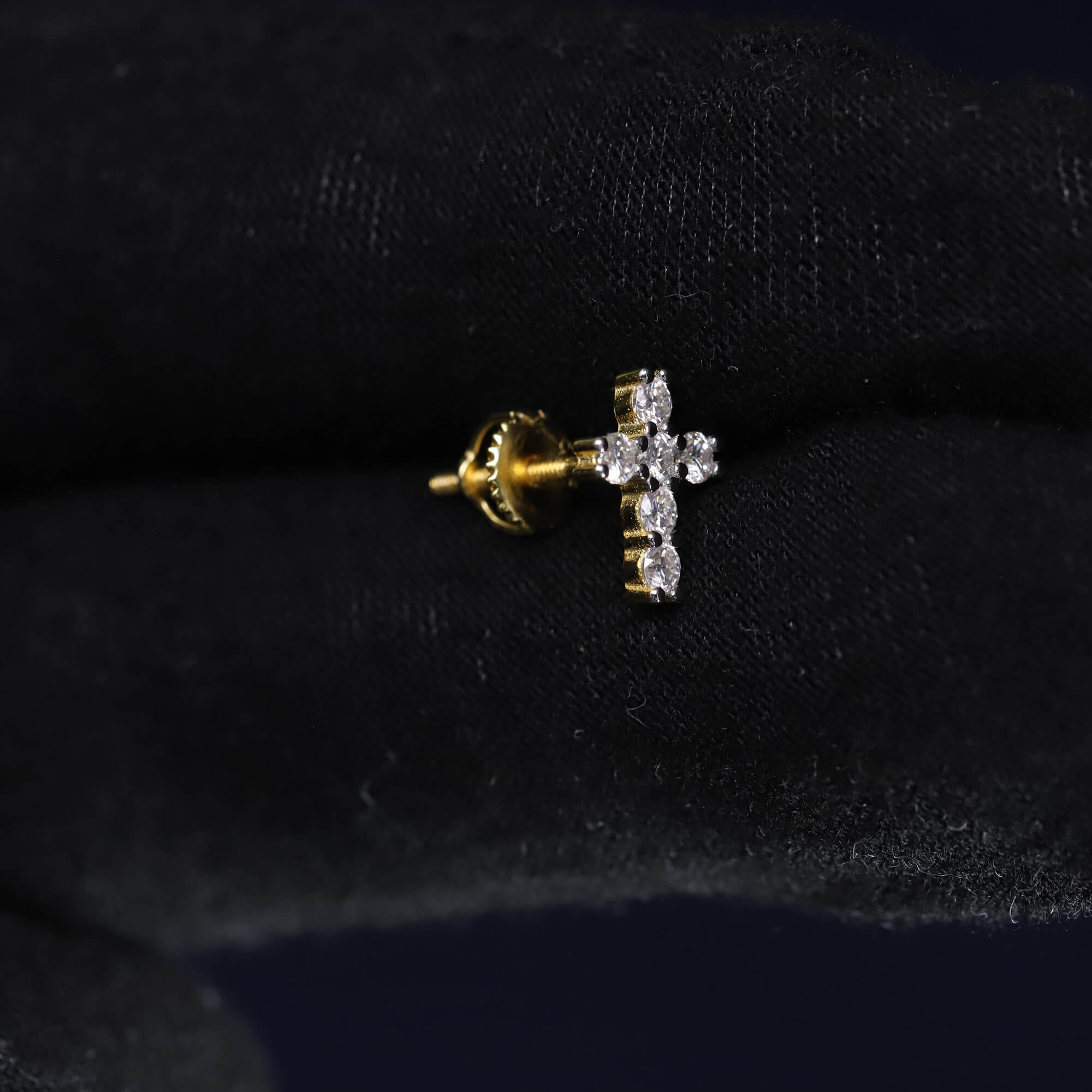 9mm Moissanite Cross Earrings in Premium Sterling Silver