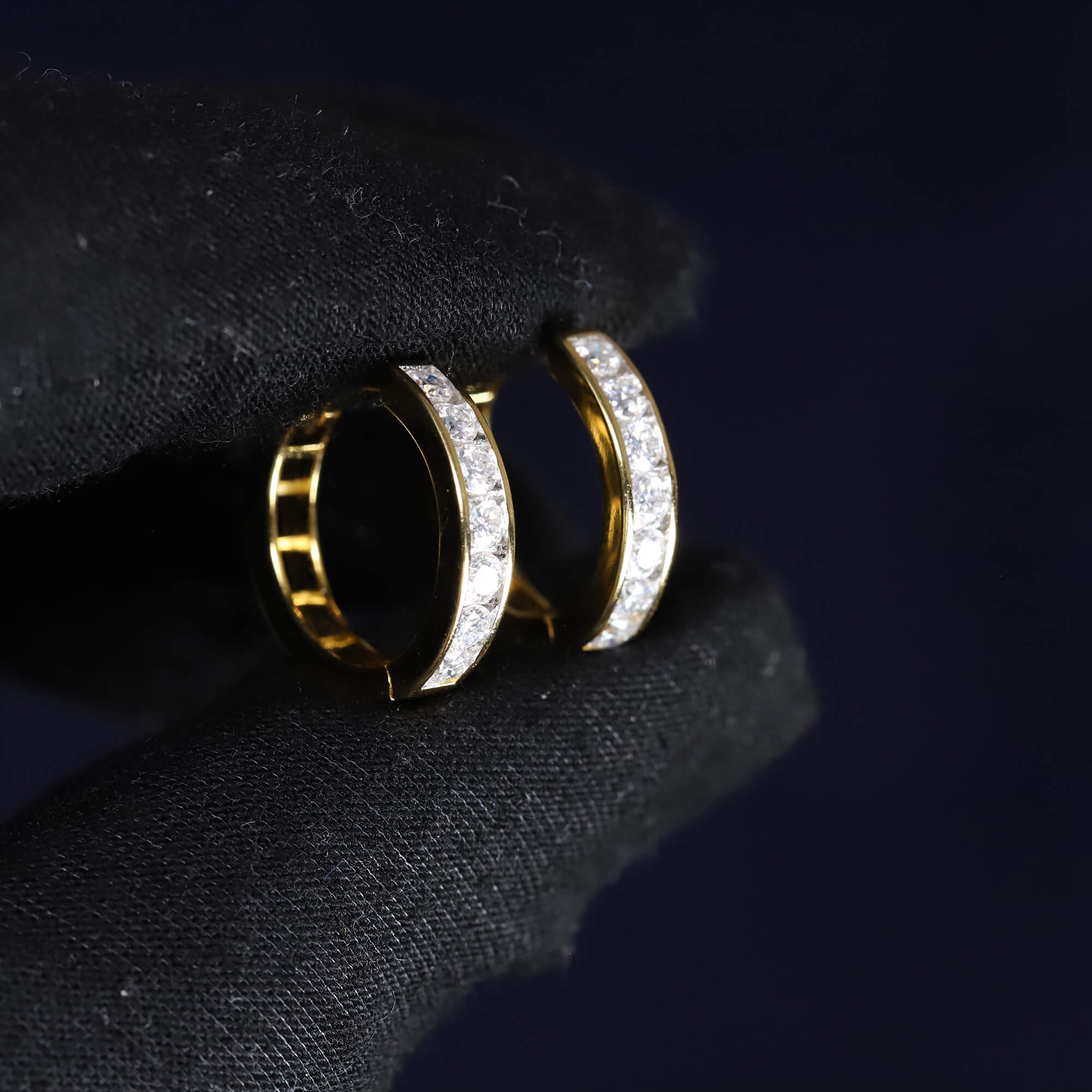 17mm Moissanite Huggie Hoop Earrings in Premium Sterling Silver