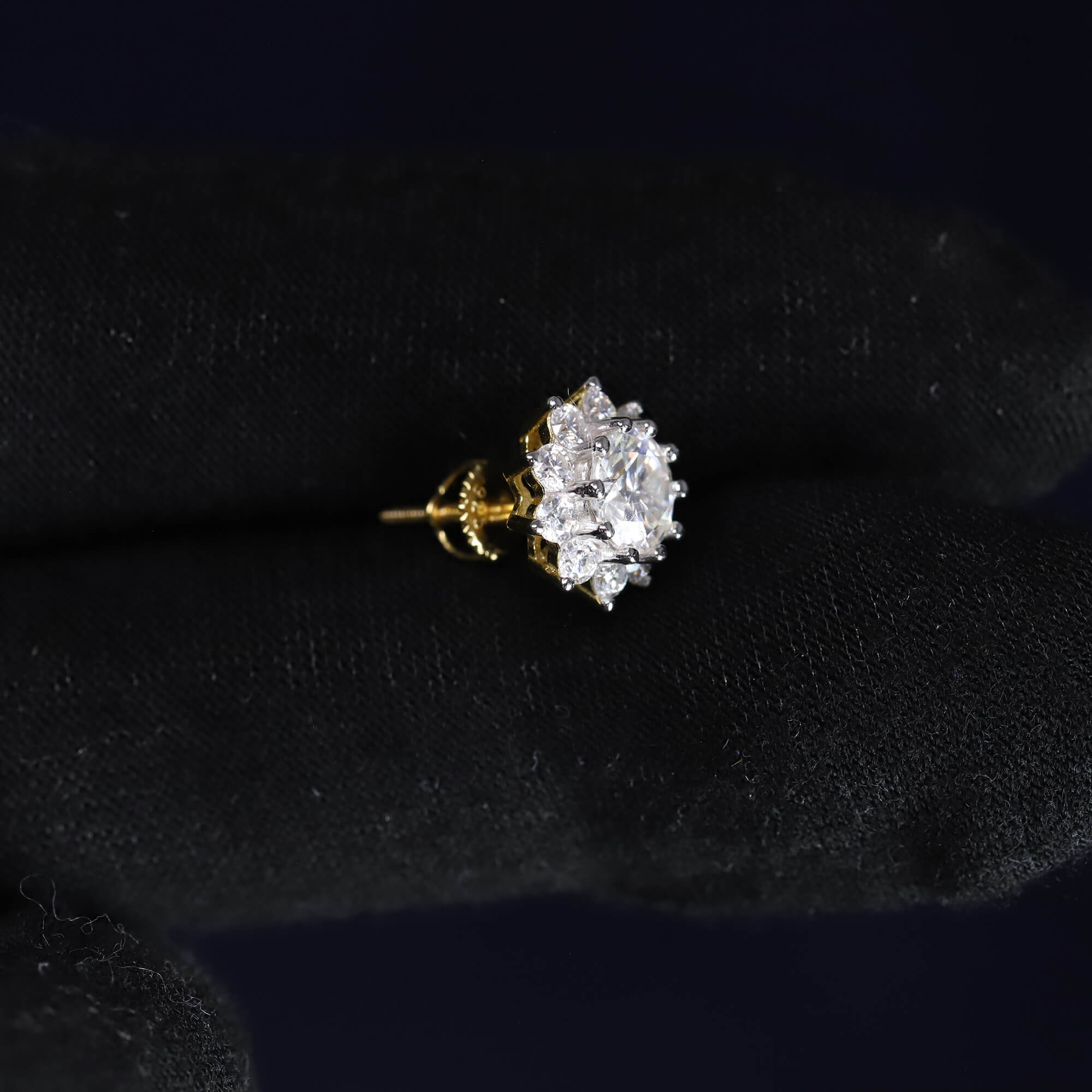 11mm Moissanite Flower Earrings in Premium Sterling Silver