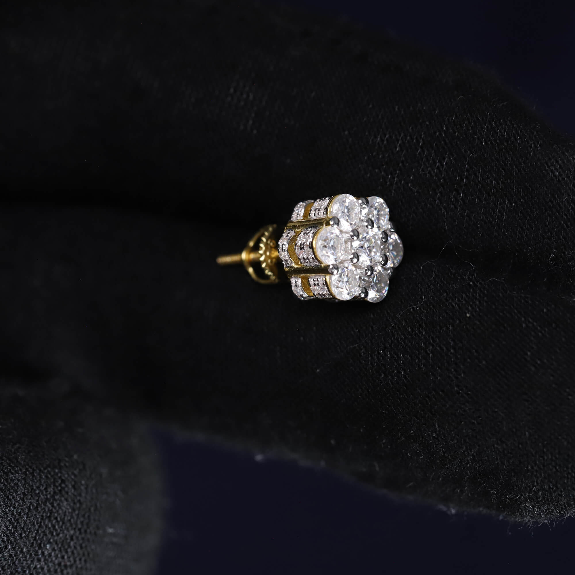9.5mm Moissanite Floral Earrings in Premium Sterling Silver
