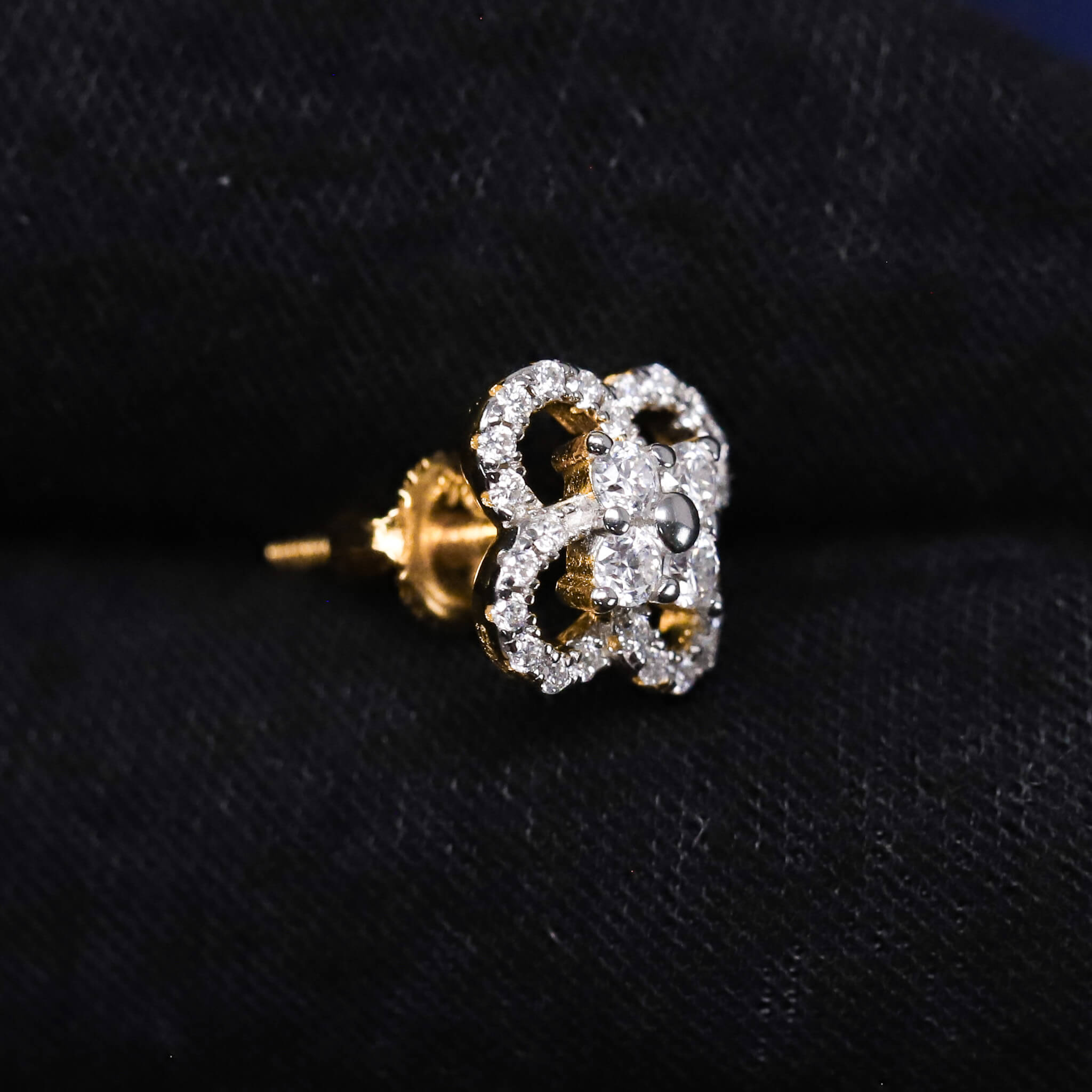 10mm Moissanite Clover Halo Earrings in Premium Sterling Silver