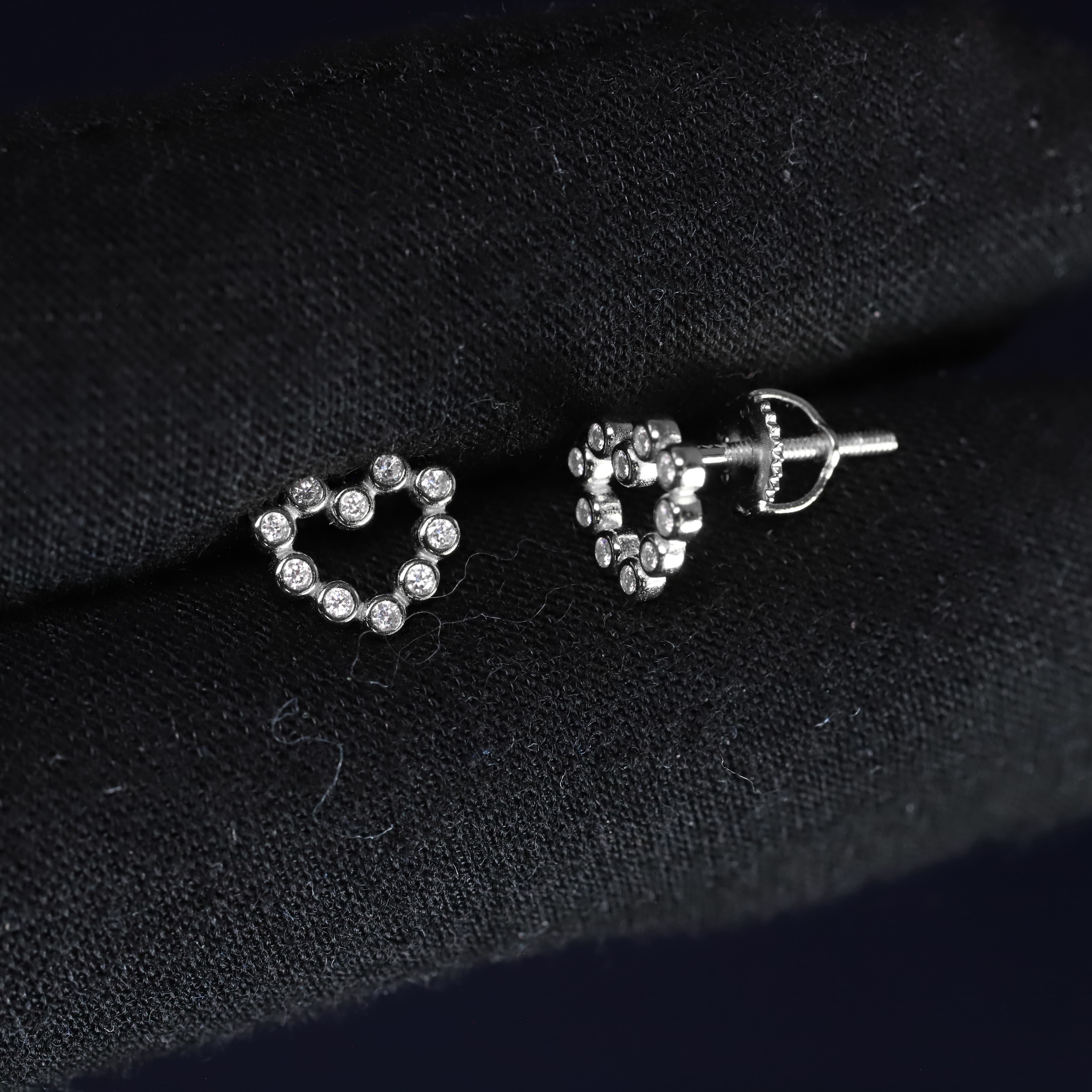 9mm Moissanite Heart Earrings in Premium Sterling Silver