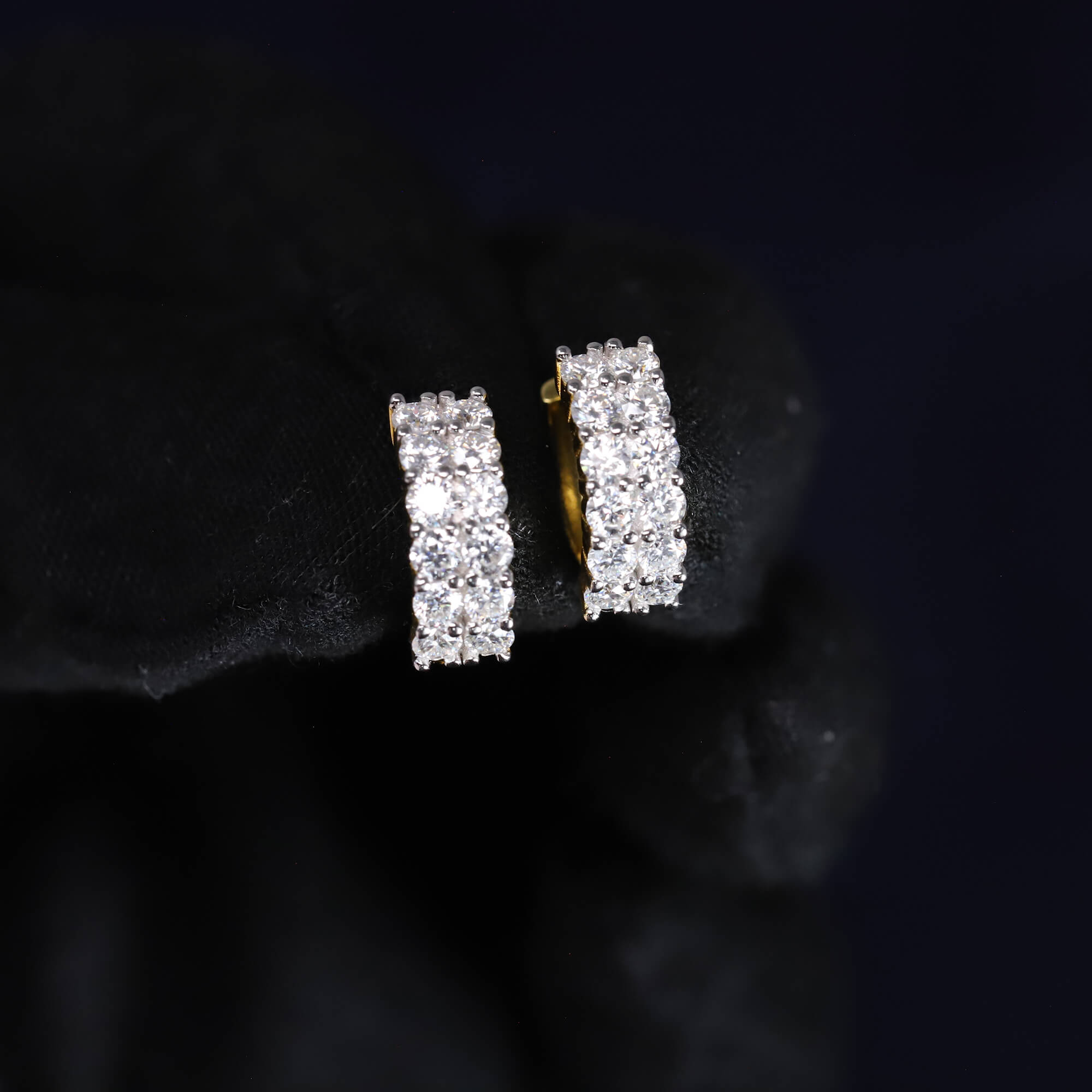 5mm Moissanite Pave Huggie Earrings in Premium Sterling Silver