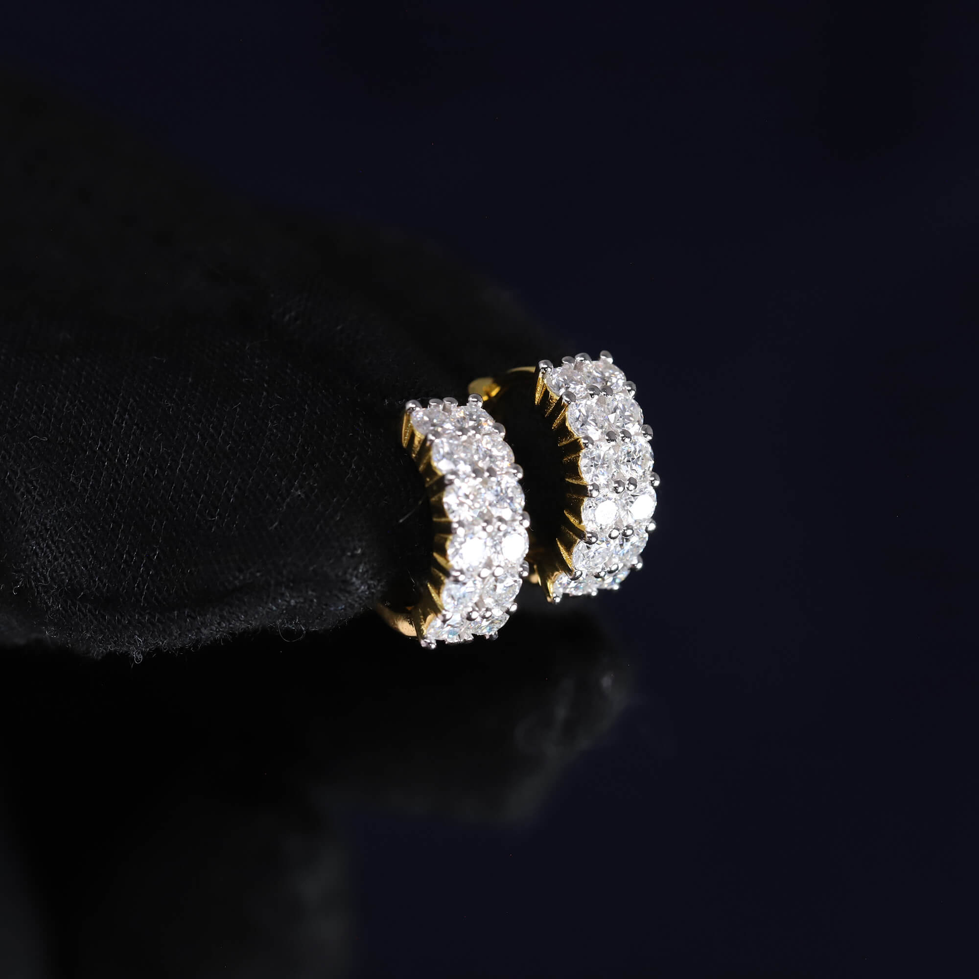 5mm Moissanite Pave Huggie Earrings in Premium Sterling Silver