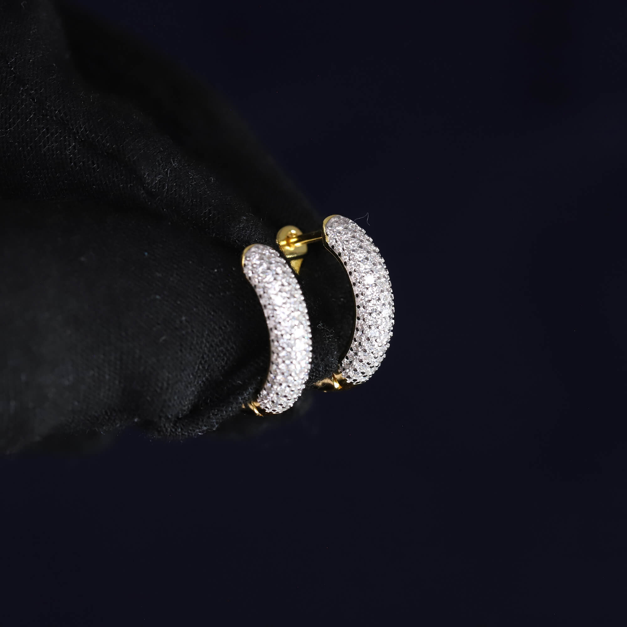 4mm Moissanite Pave Hoop Earrings in Premium Sterling Silver