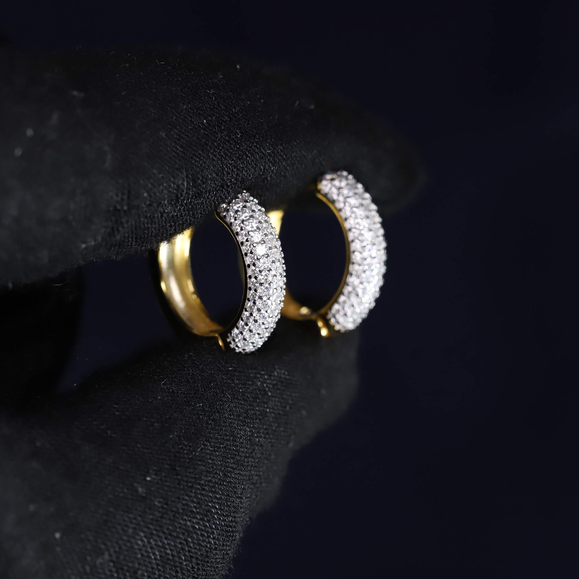 4mm Moissanite Pave Hoop Earrings in Premium Sterling Silver