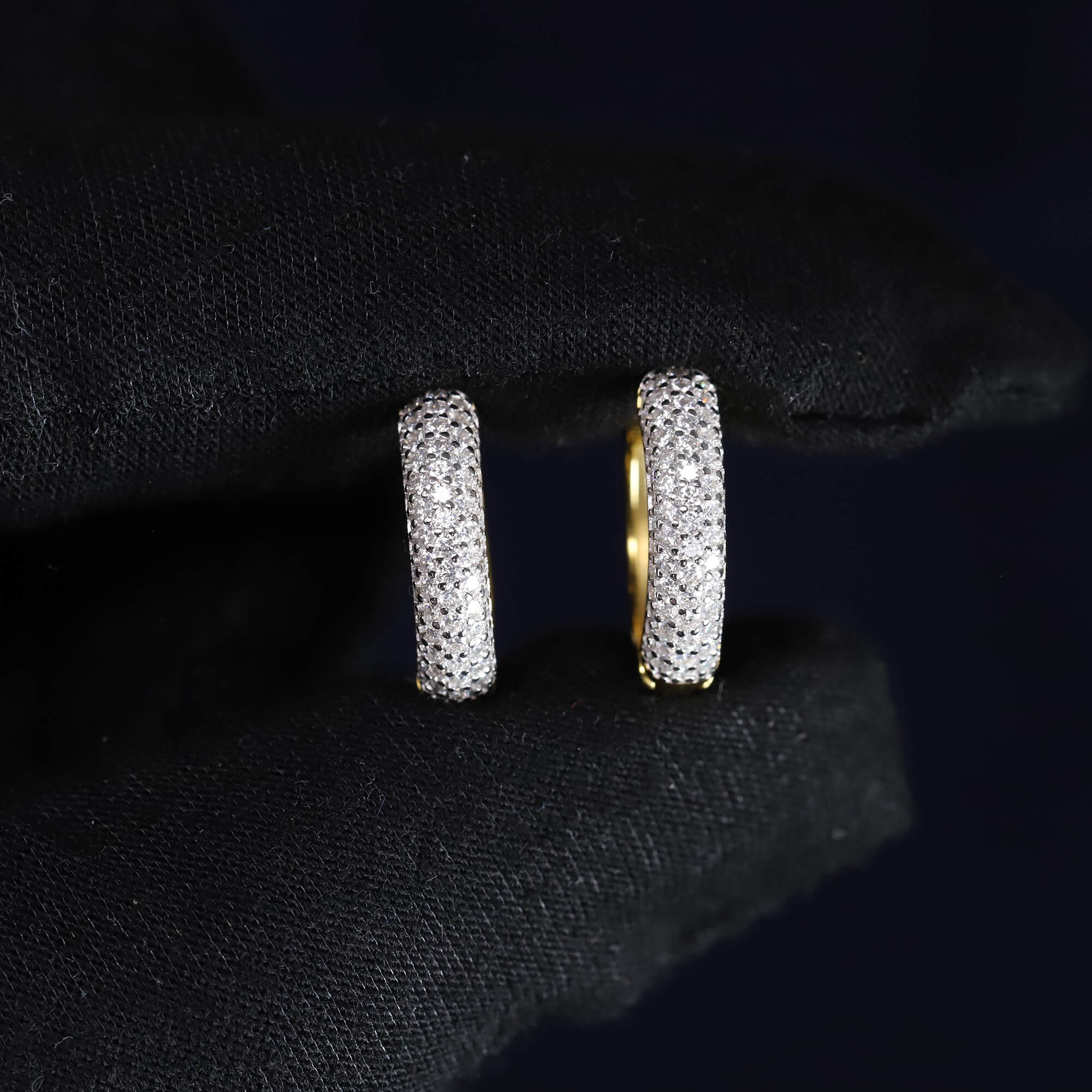 4mm Moissanite Pave Hoop Earrings in Premium Sterling Silver