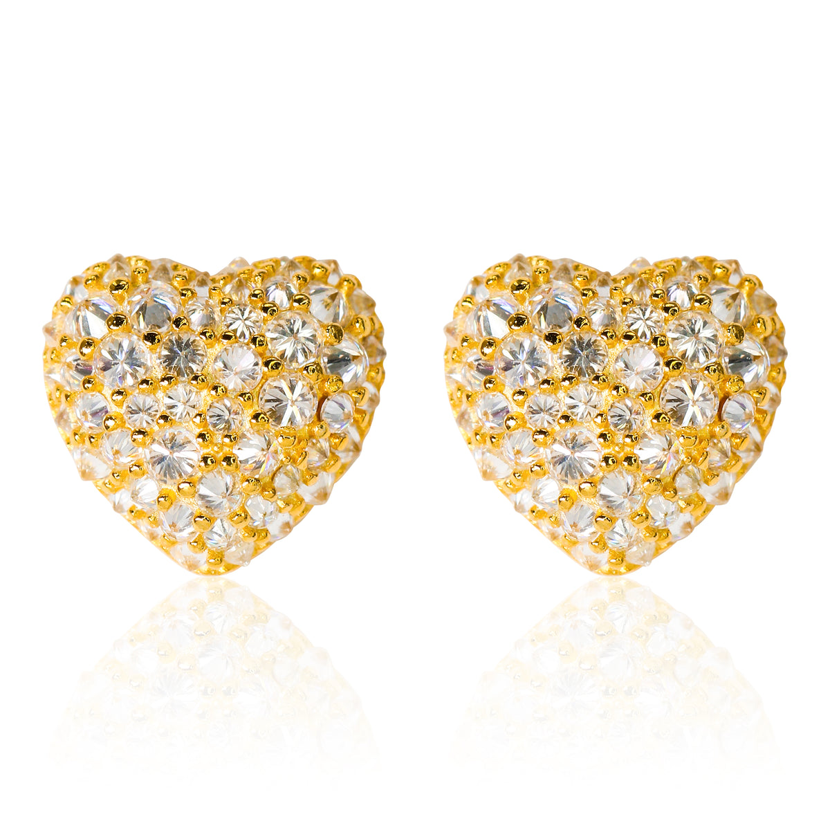 12mm Heart Moissanite Stud Earring, 1.87 CT Diamond Studs in Premium Sterling Silver