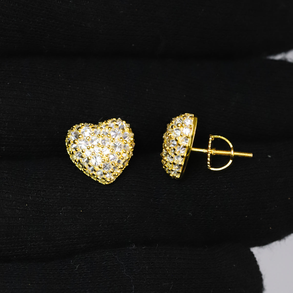 12mm Heart Moissanite Stud Earring, 1.87 CT Diamond Studs in Premium Sterling Silver