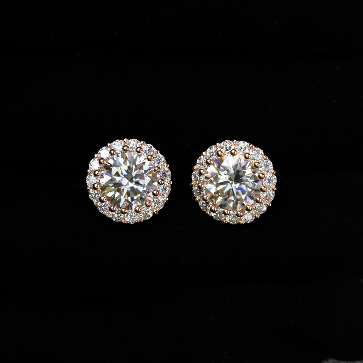 12mm Moissanite Jewelry Pair with 8mm Stones in Premium Sterling Silver