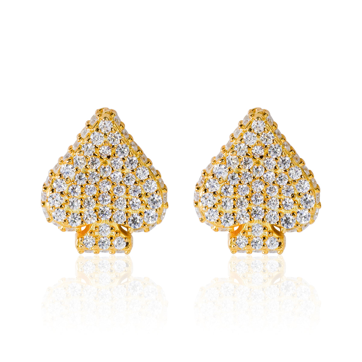 1mm Moissanite Heart Stud Earrings in Premium Sterling Silver